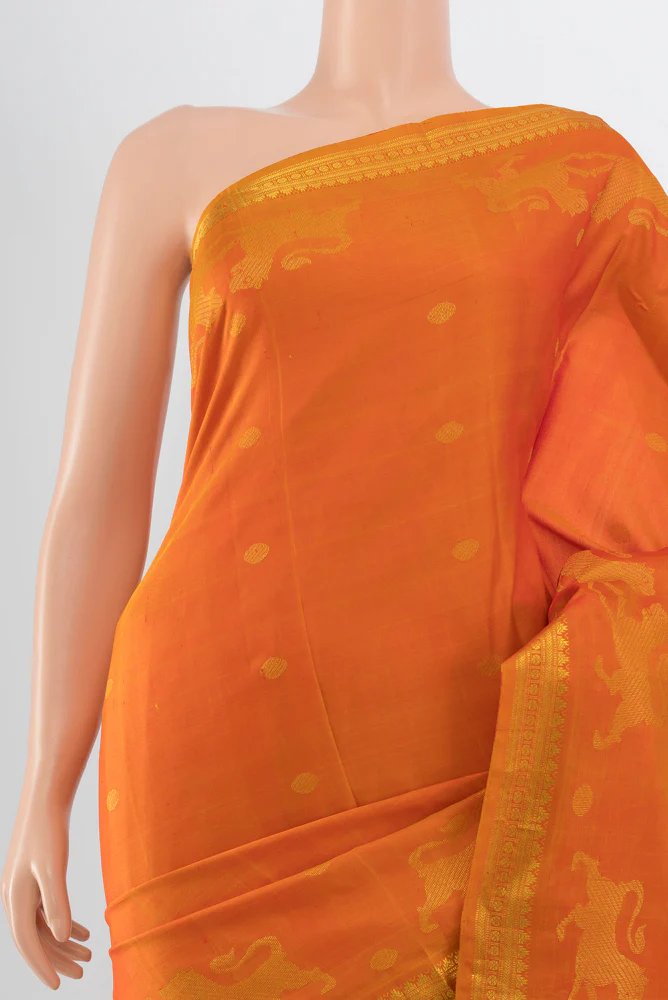 Mustard Kanjivaram Silk Saree - Image 2