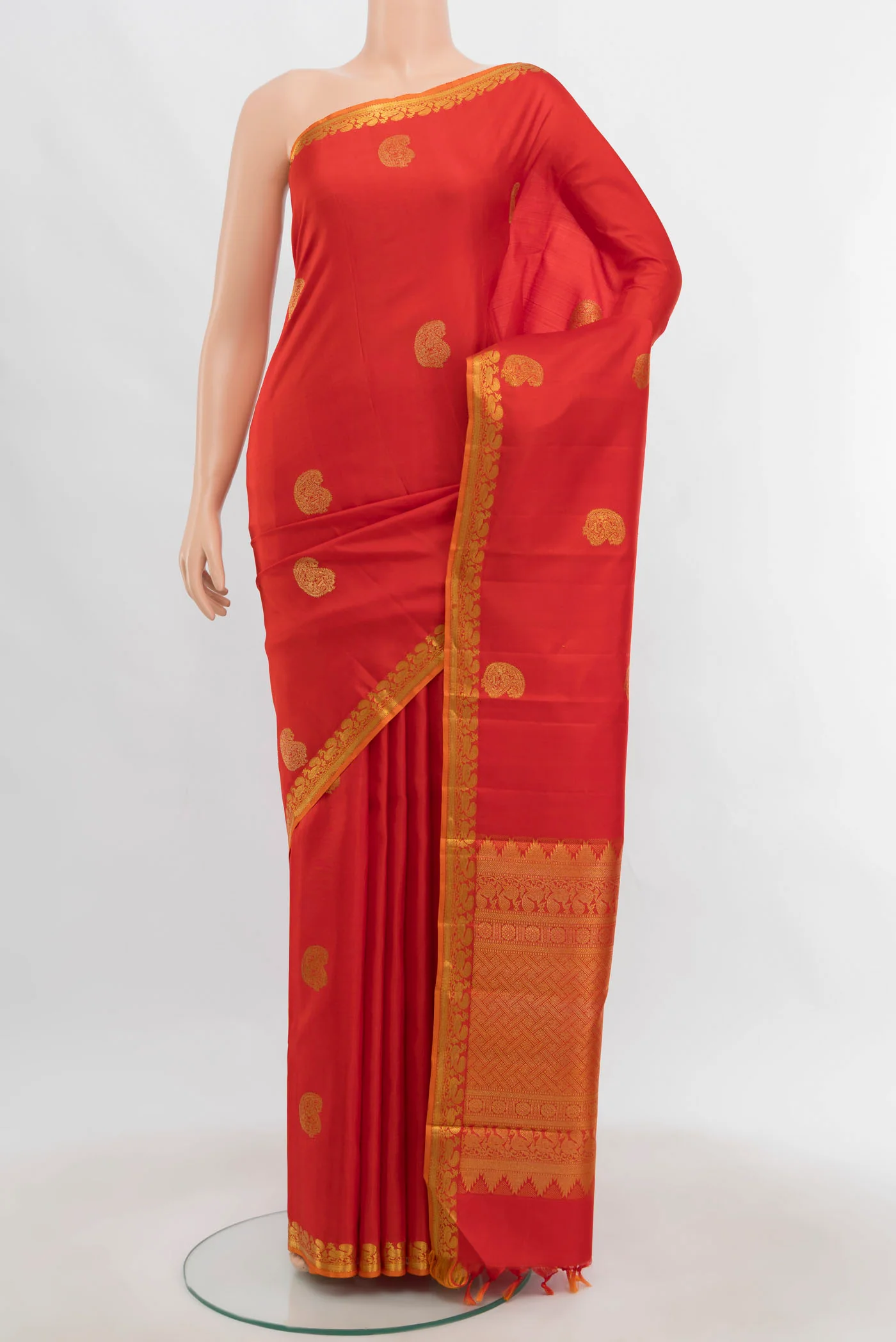 Orange Kanjivaram Silk Saree