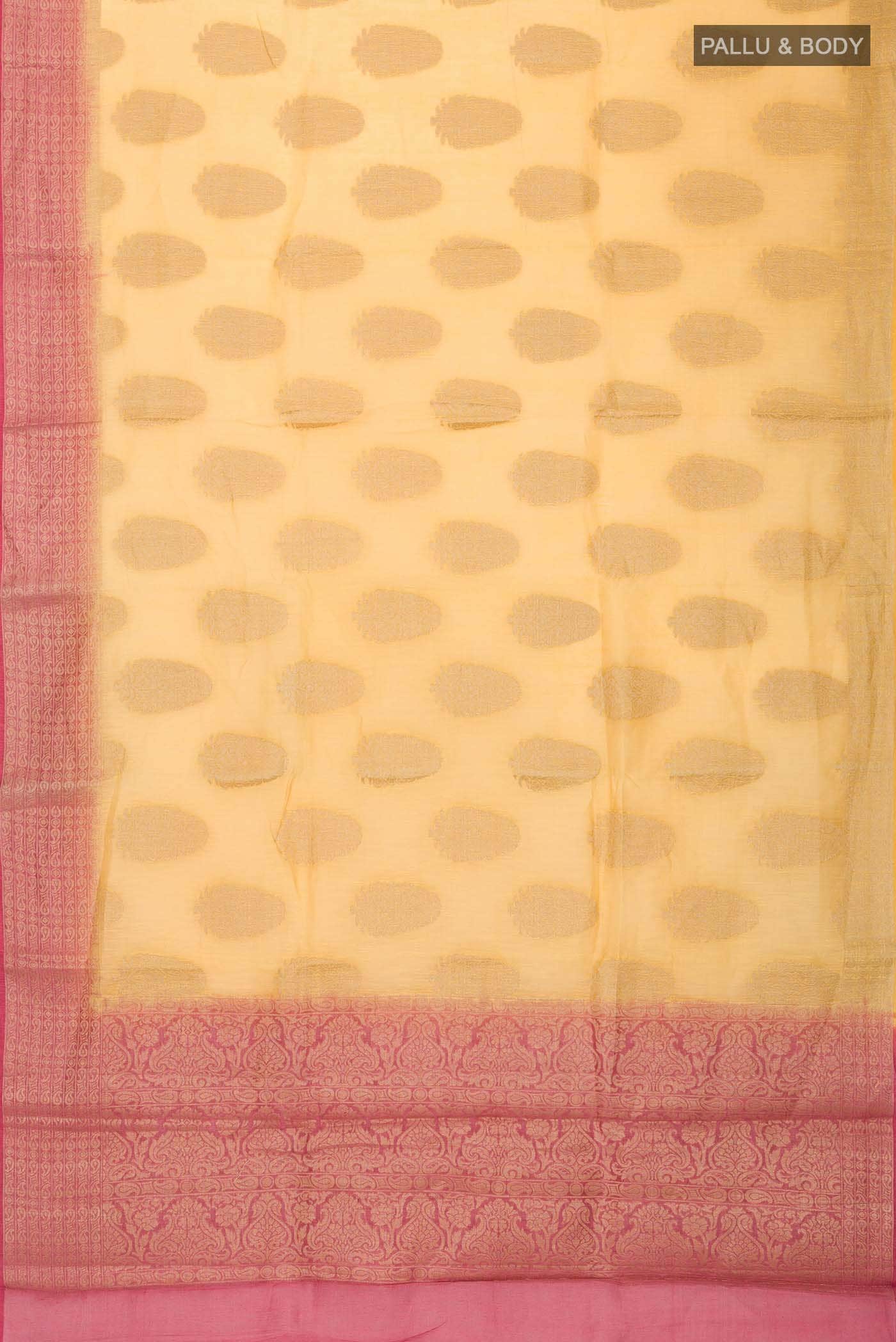 Orange Linen Saree - Image 2