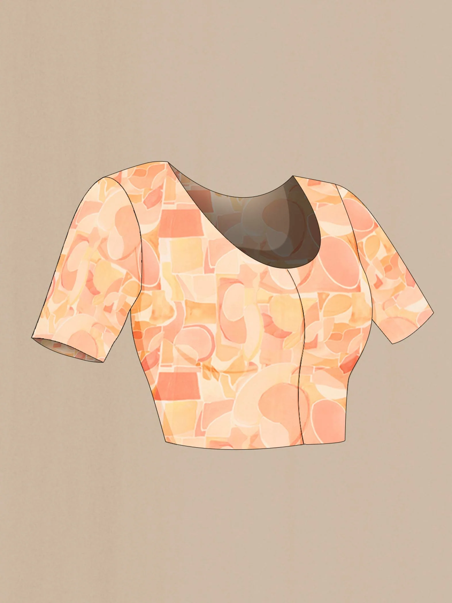 Peach Mysore Chiffon Saree - Image 4