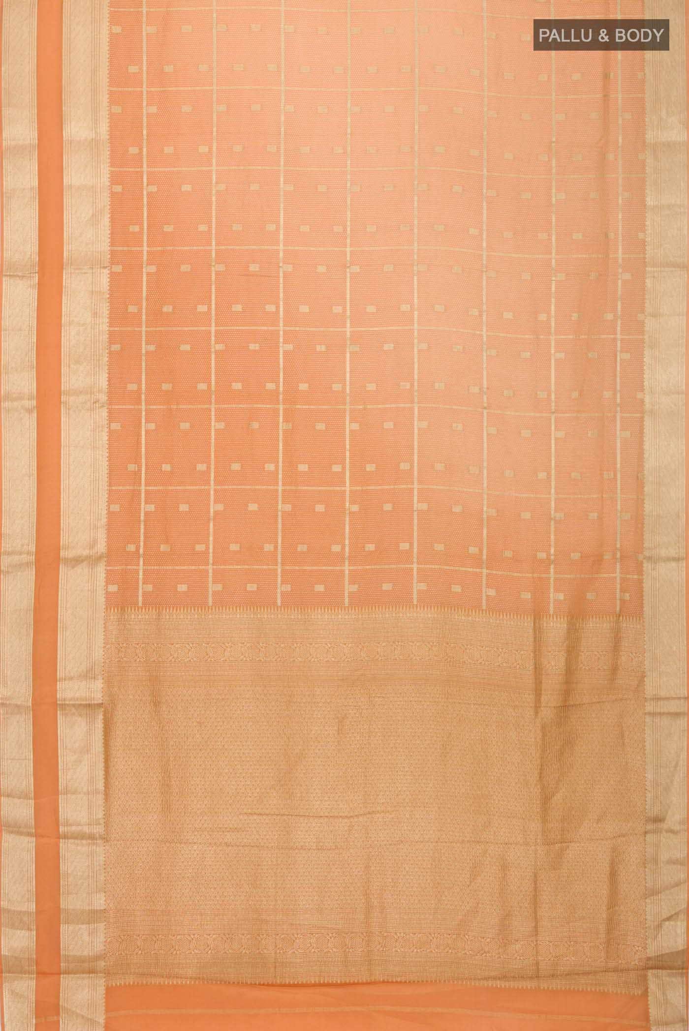 Peach Mysore Crepe Saree - Image 4