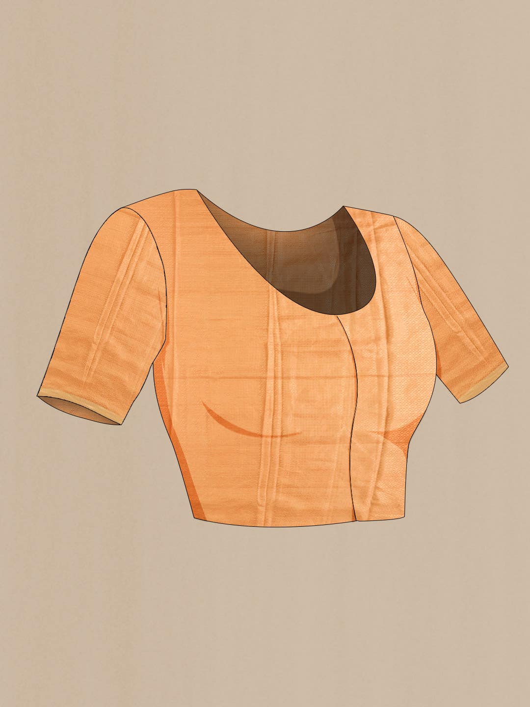 Peach Mysore Crepe Saree - Image 6