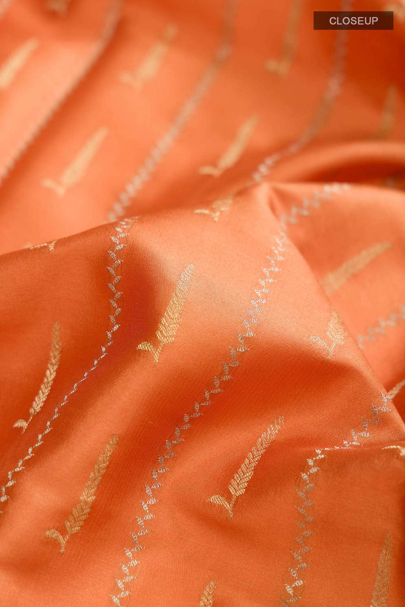 Orange Mysore Crepe Saree - Image 3