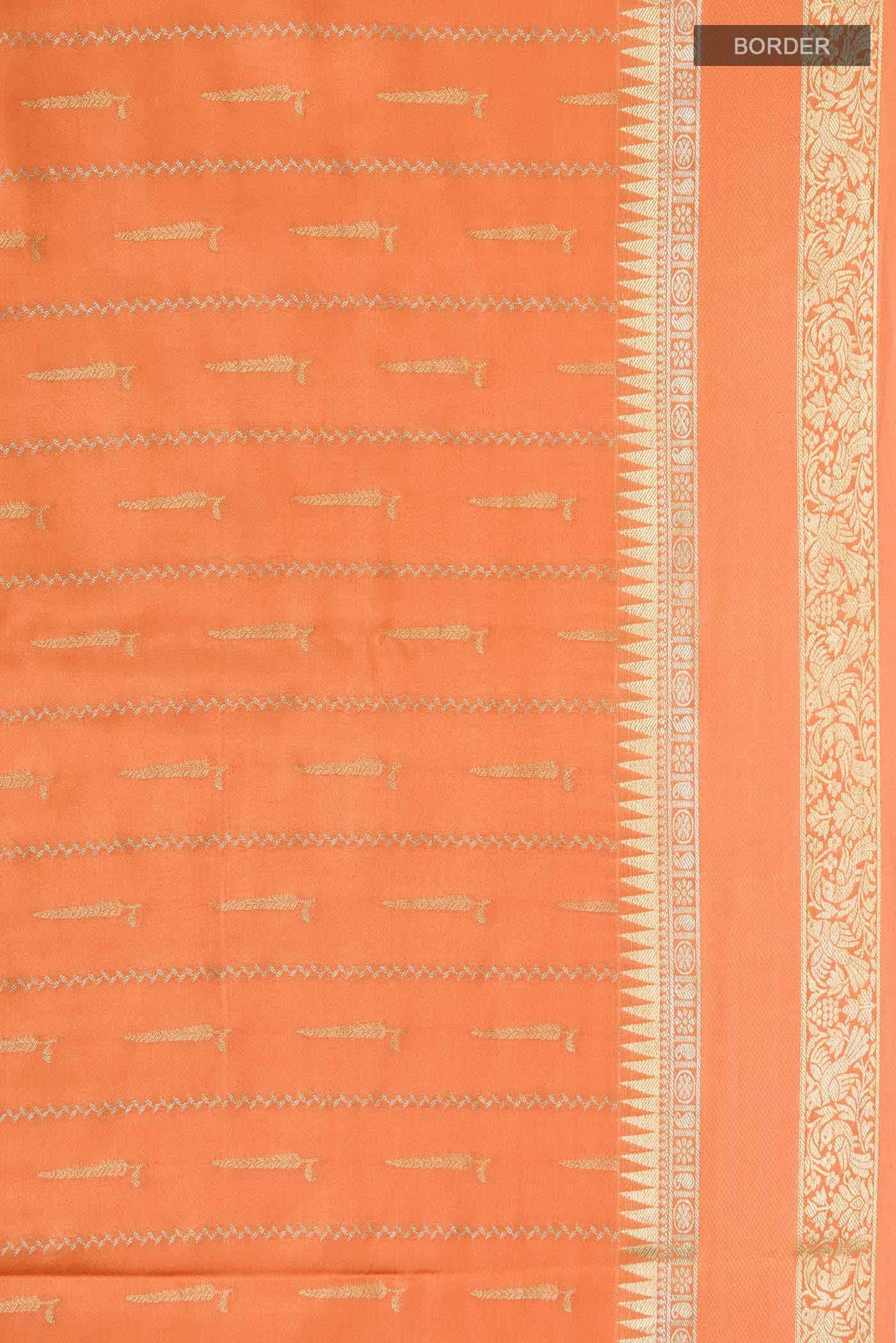 Orange Mysore Crepe Saree - Image 5