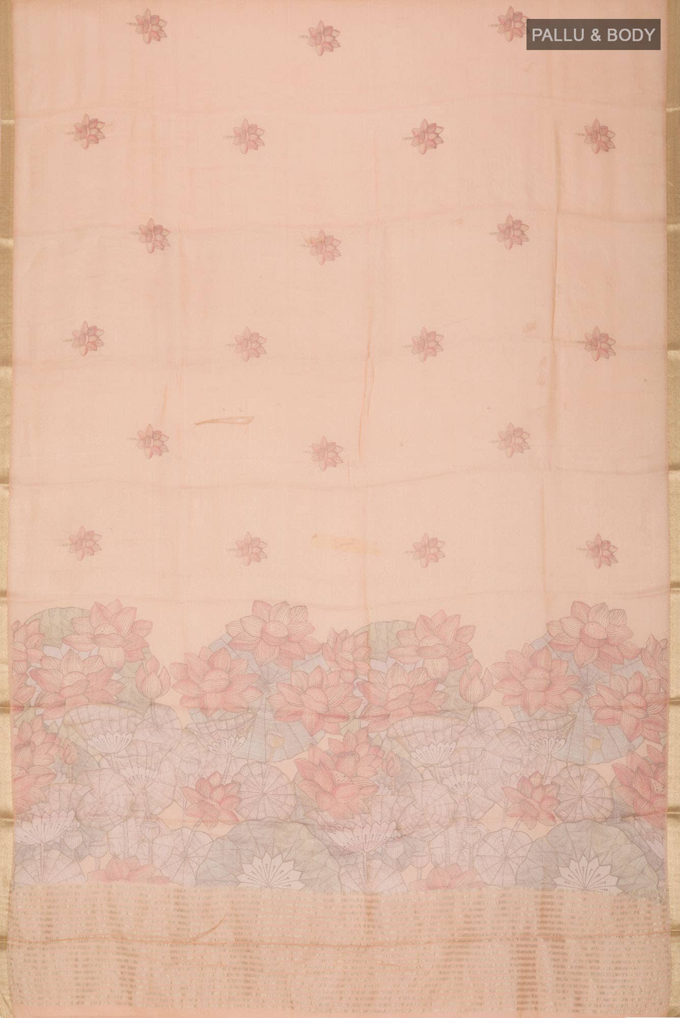 Peach Mysore Georgette Saree - Image 3