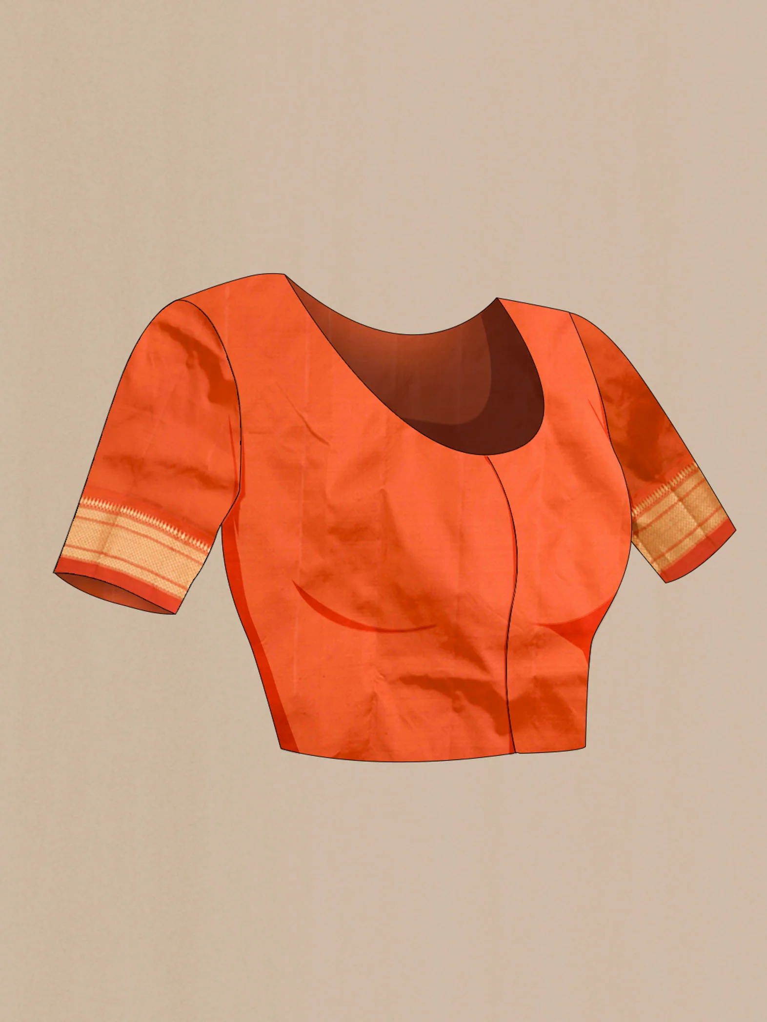 Orange Paithani Silk Saree - Image 5