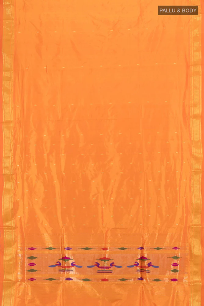 Orange Paithani Silk Saree - Image 5