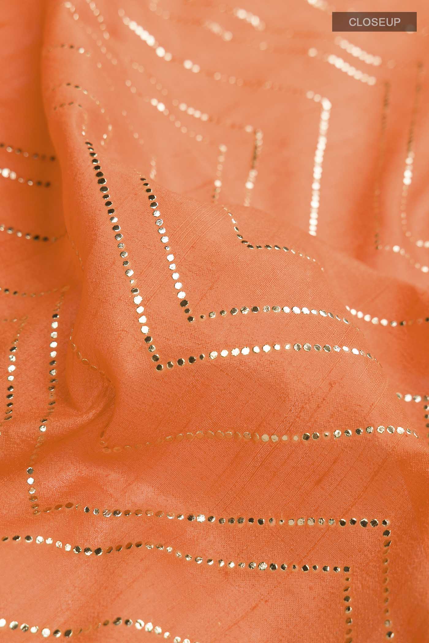Orange Raw Silk Saree - Image 2