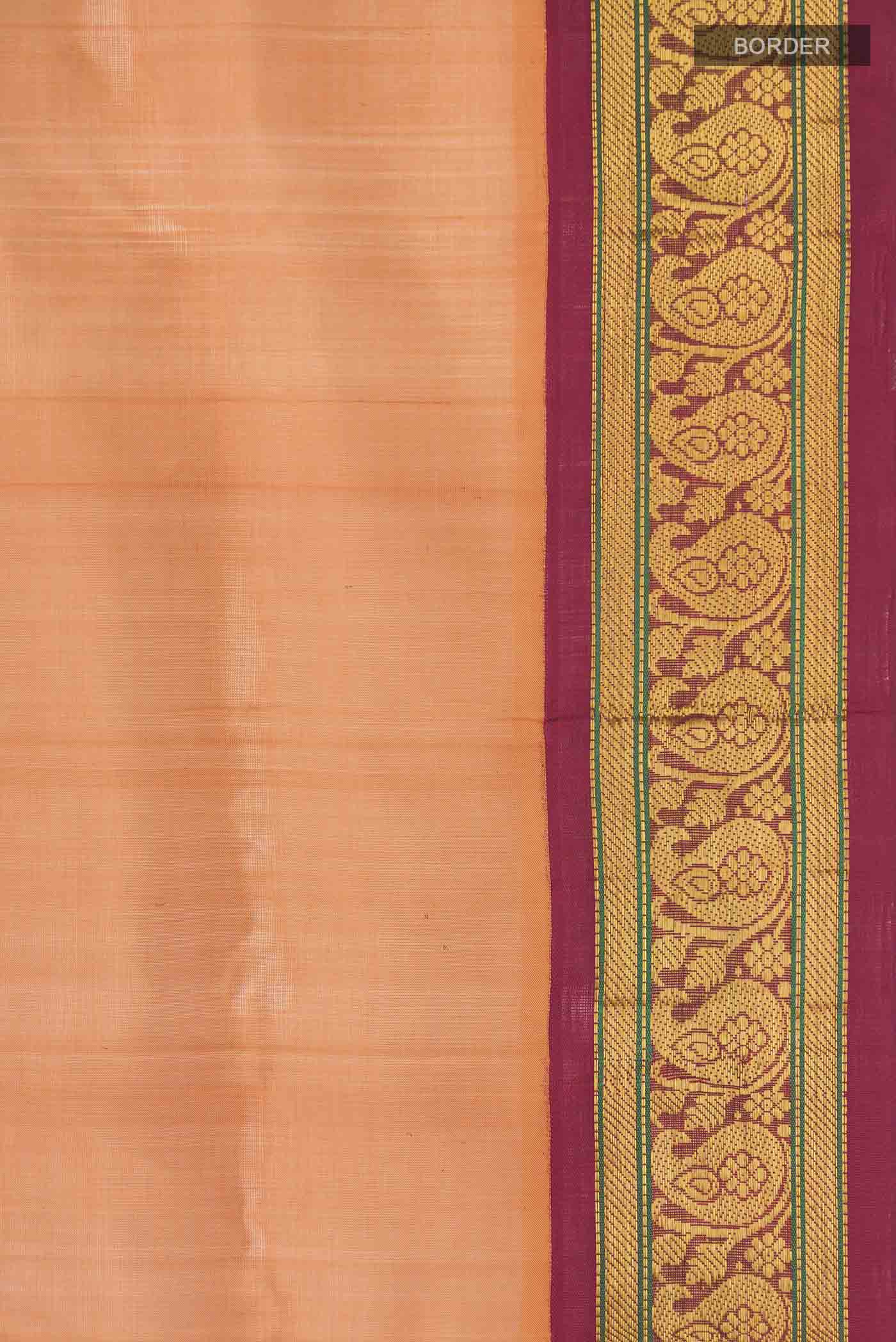 Yellow Silk Cotton Saree - Image 3