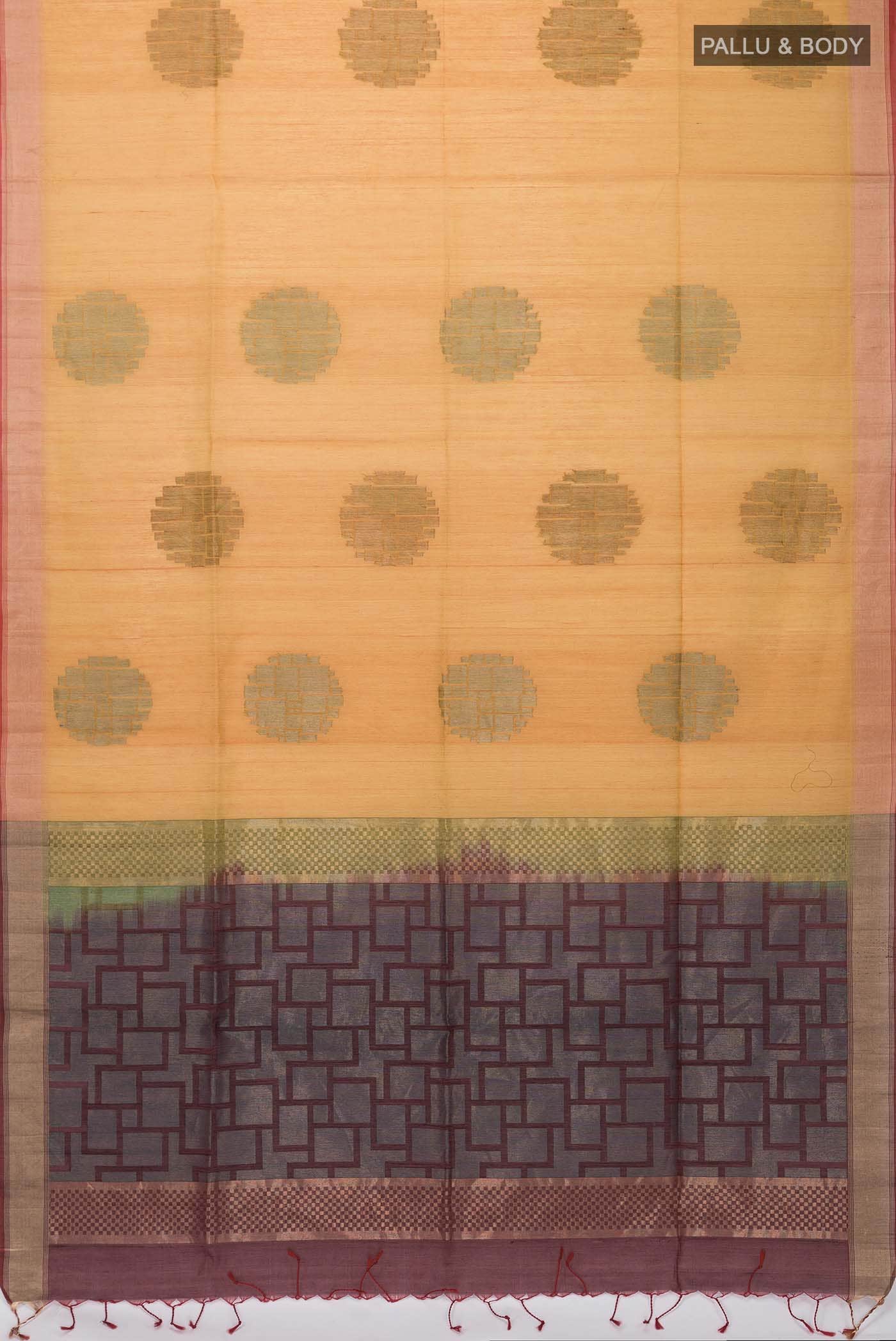 Orange Silk Cotton Saree - Image 2