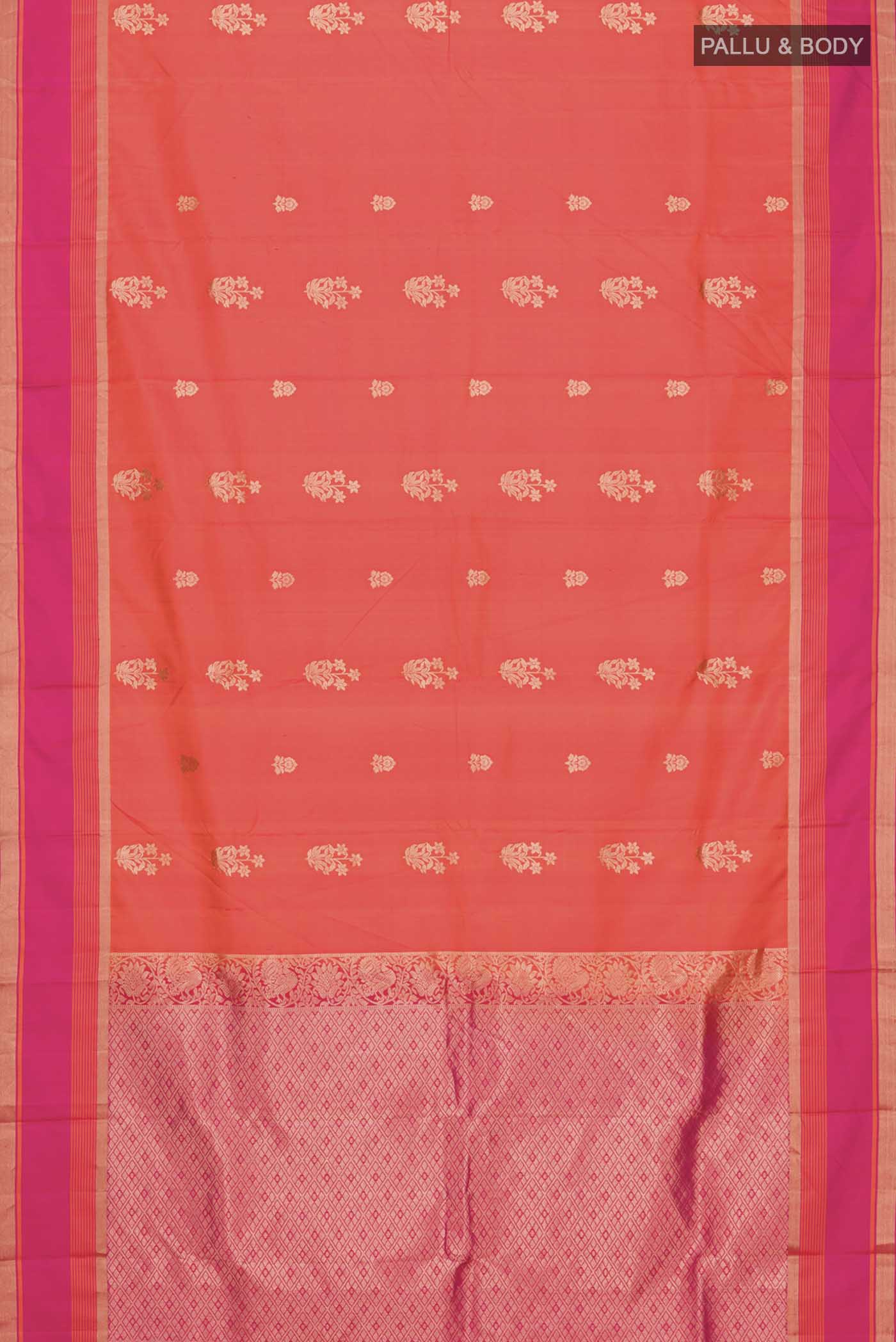 Orange Soft Silk Saree - Image 6