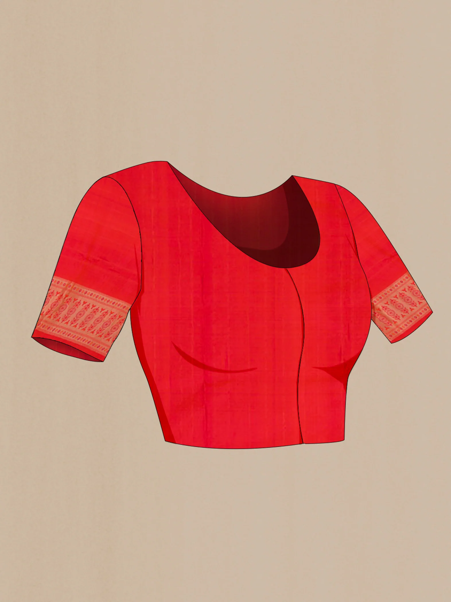 Orange Soft Silk Saree - Image 4