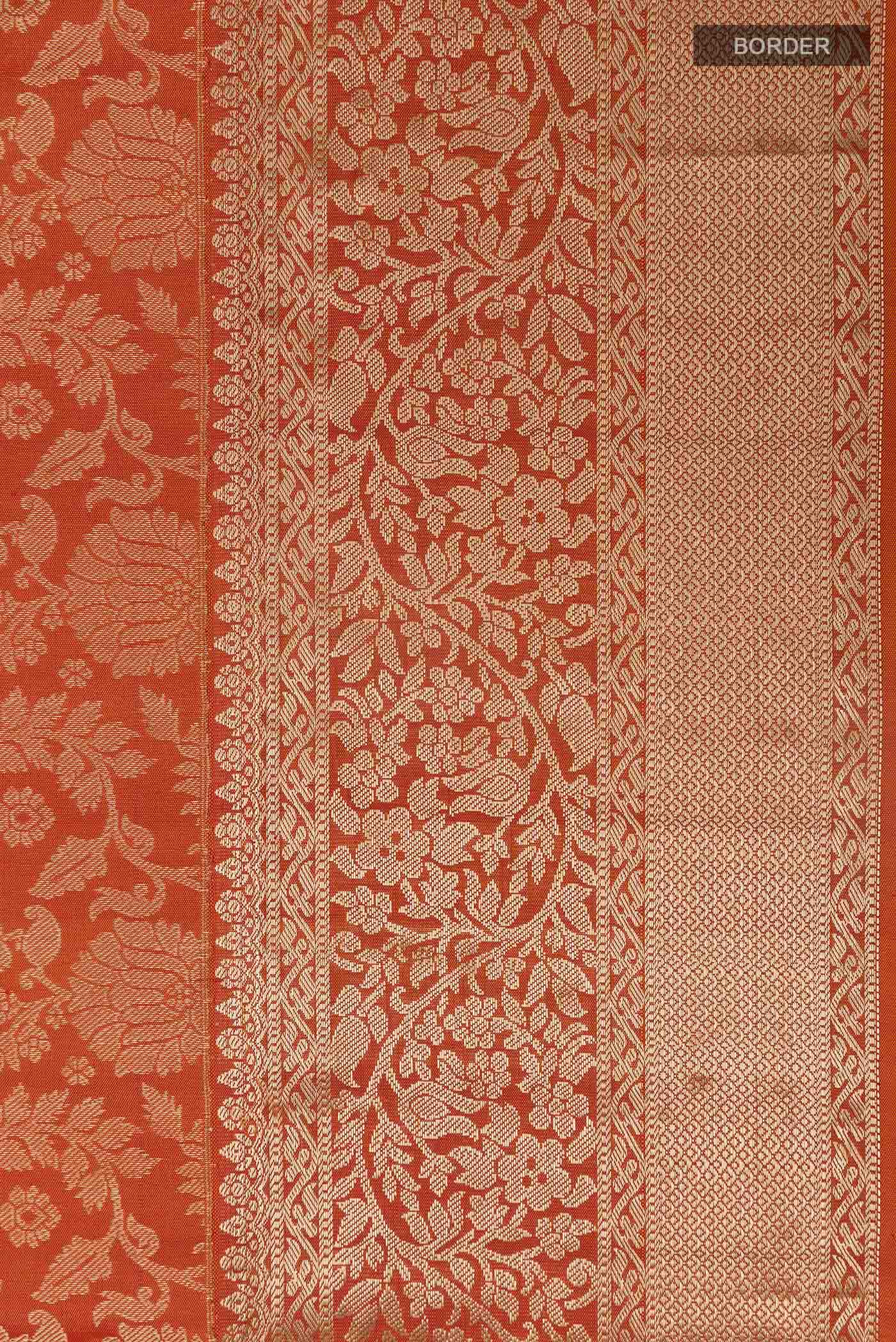 Orange Soft Silk Saree - Image 3