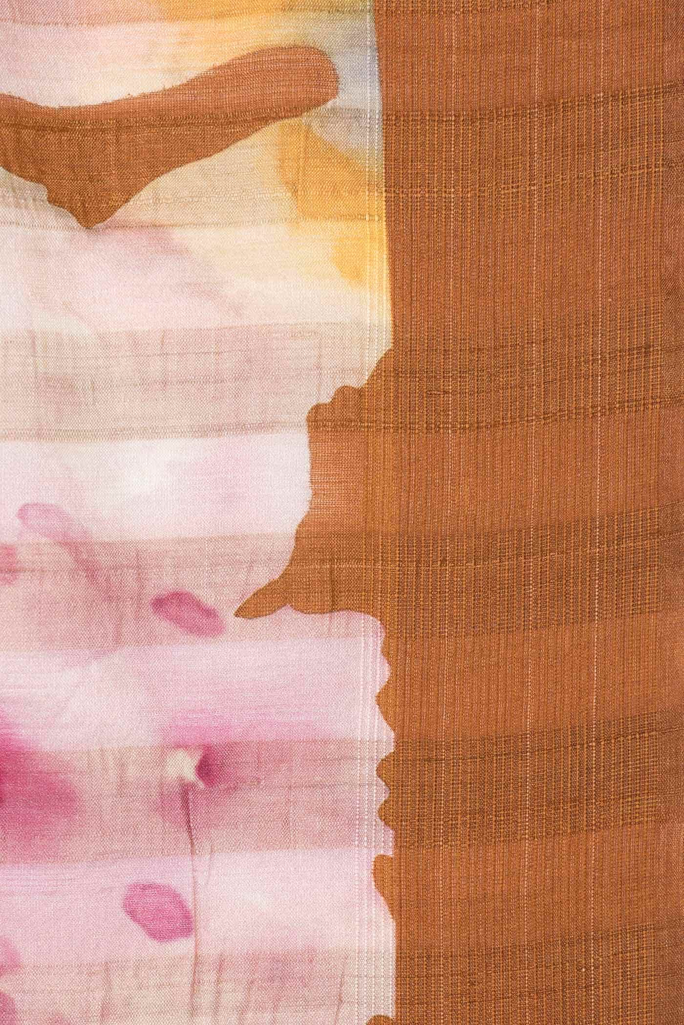 Brown Tussar Silk Saree - Image 3