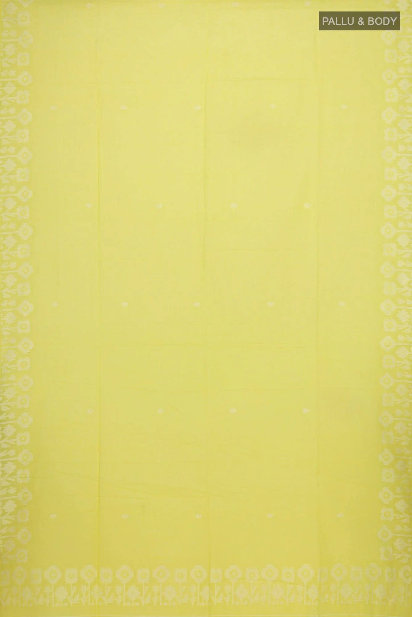 Paromita-Yellow Bengal Cotton Saree - Image 4