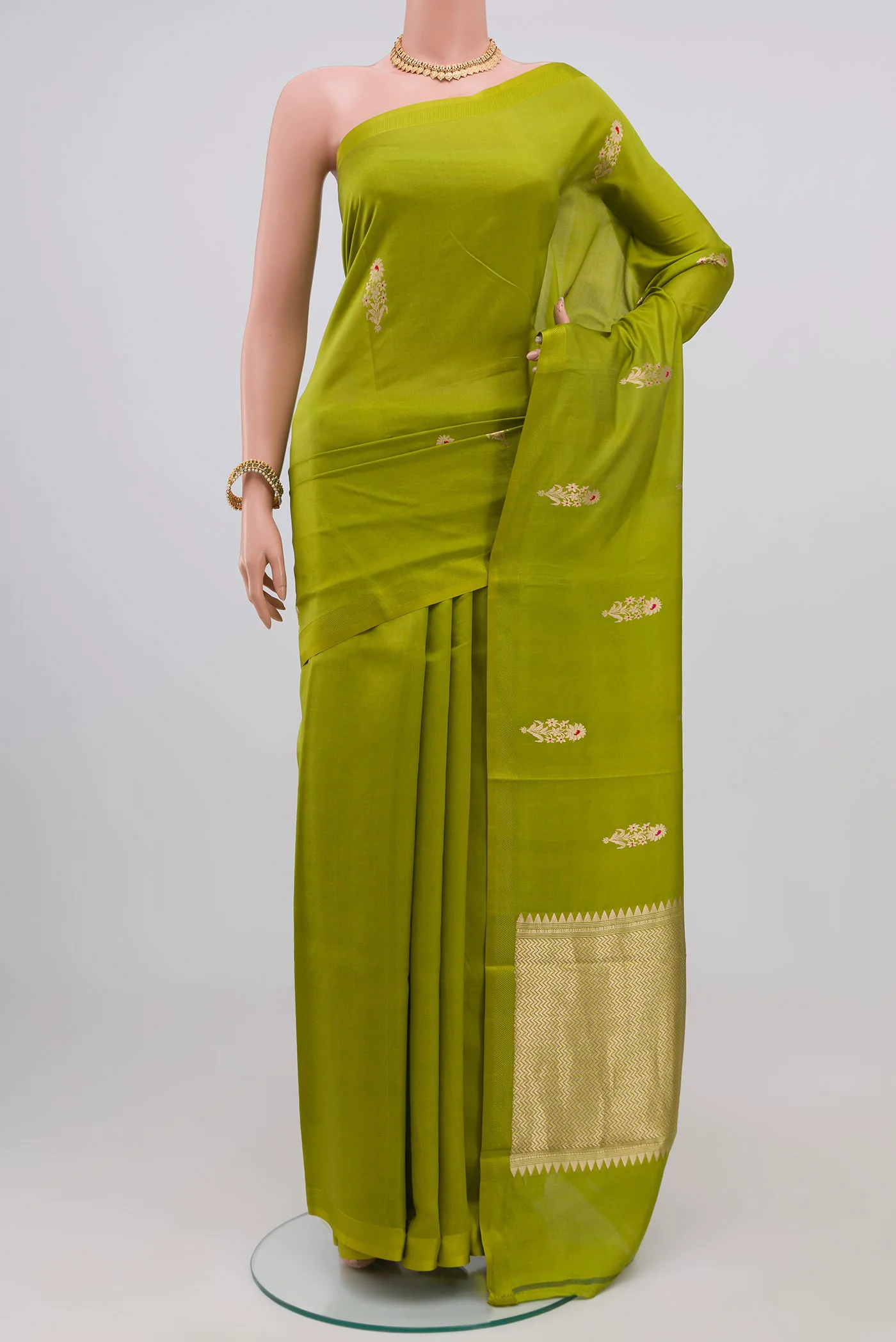 Green Banarasi Katan Silk Saree