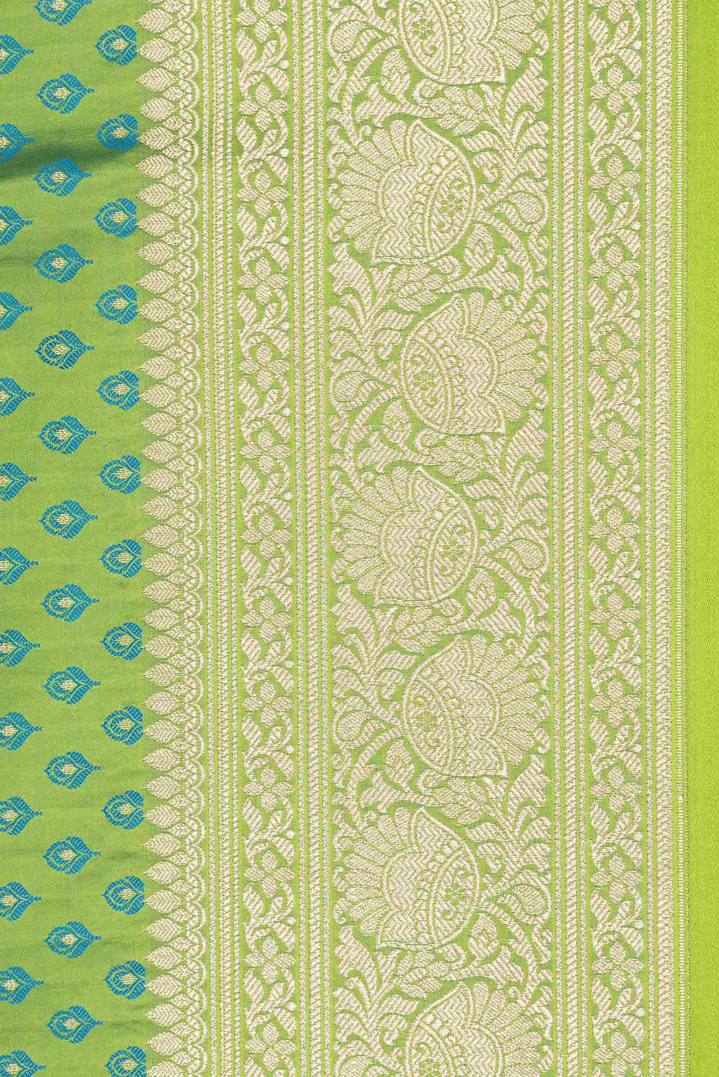 Green Dual Tone Blended Banarasi Silk Saree - Image 3