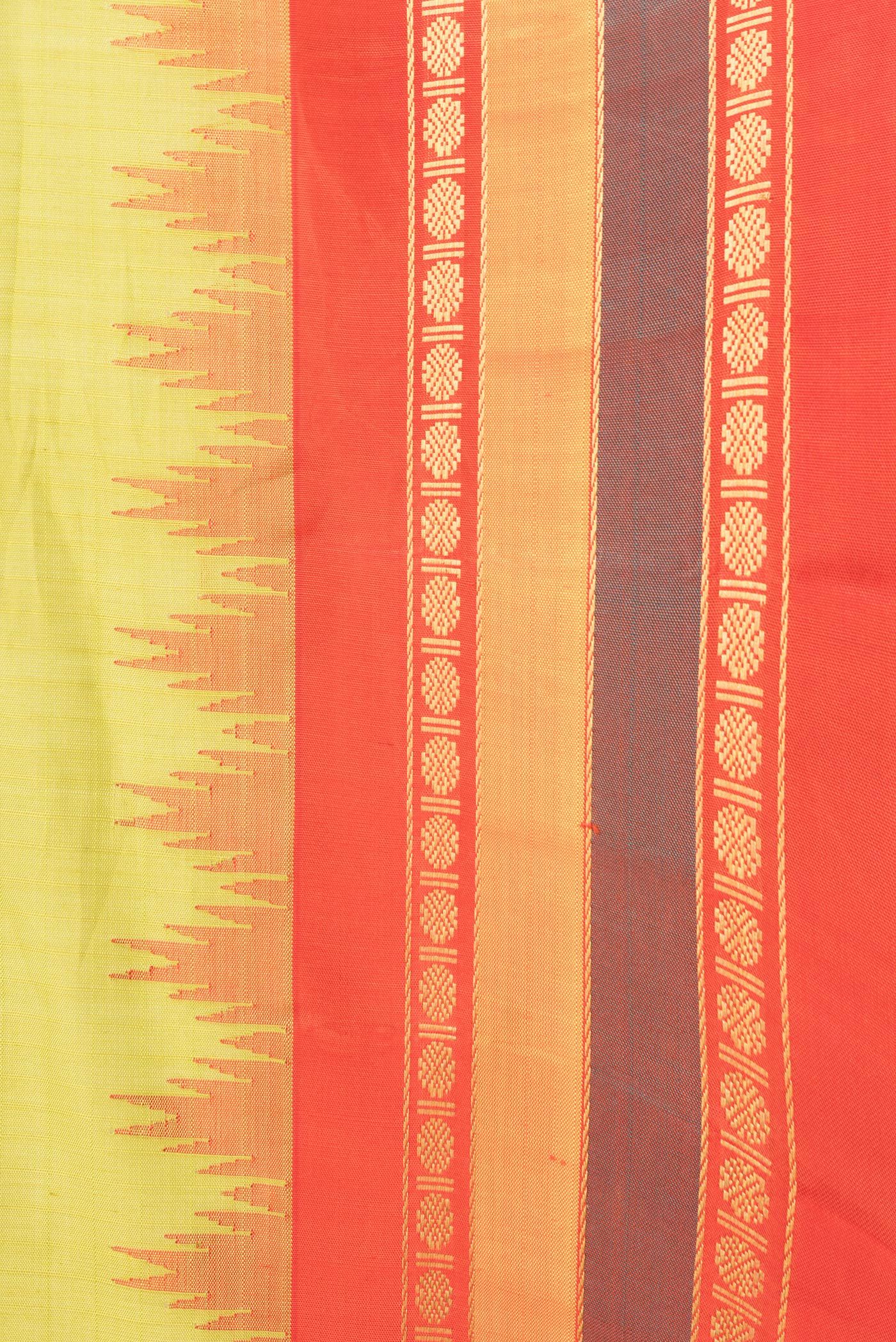Parrot Green Gadwal Silk Cotton Saree - Image 3