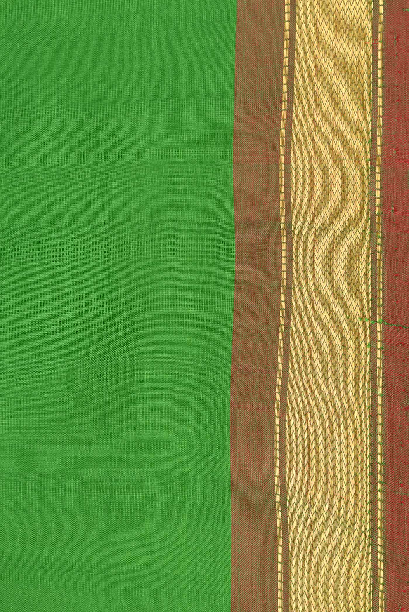 Green Kanchipuram Silk Saree - Image 3