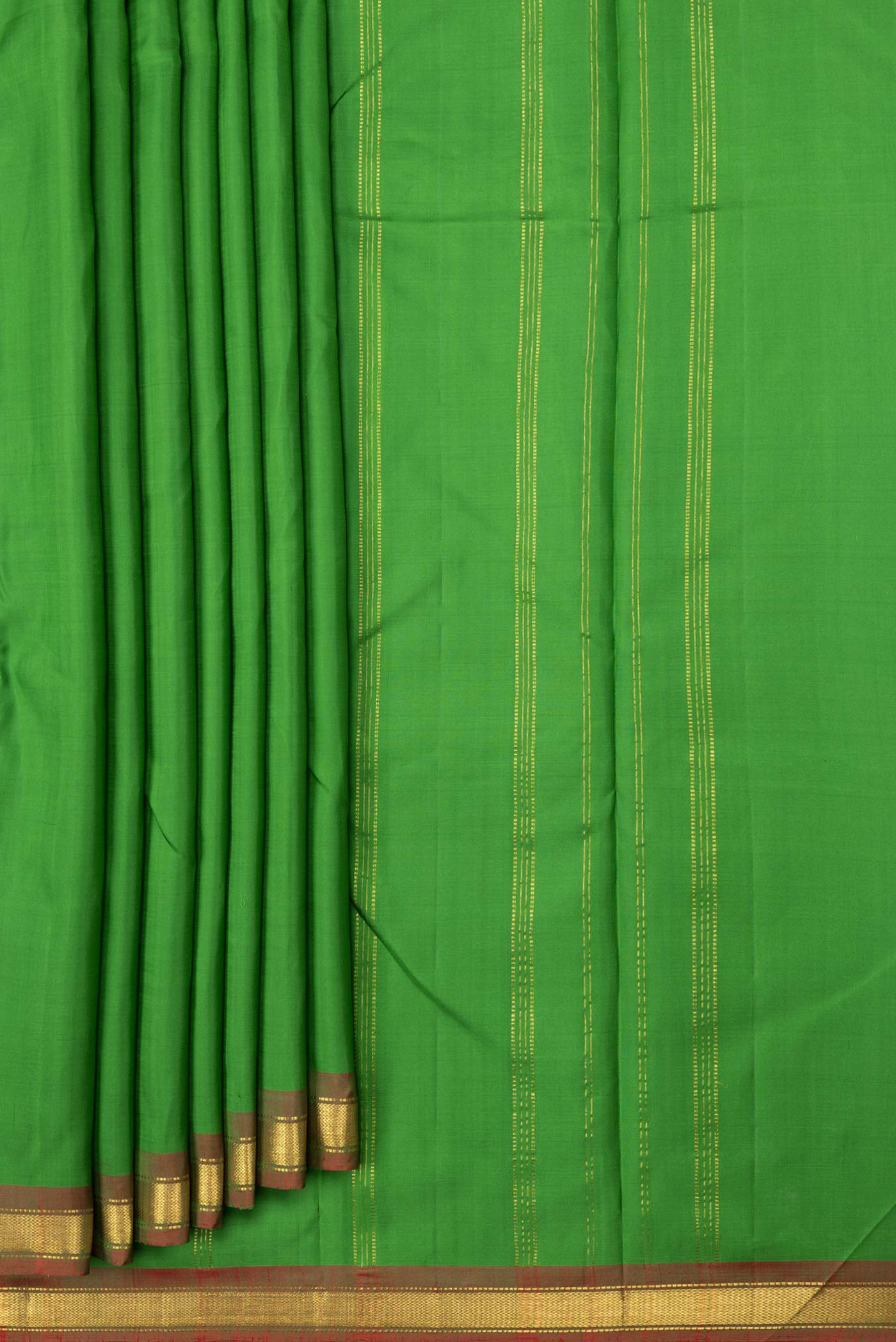 Green Kanchipuram Silk Saree - Image 4