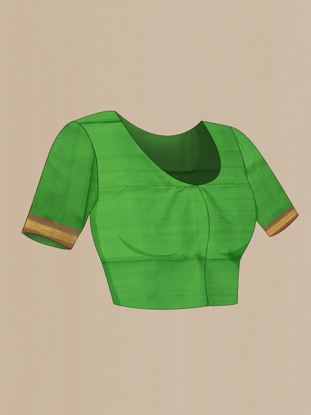 Green Kanchipuram Silk Saree - Image 5