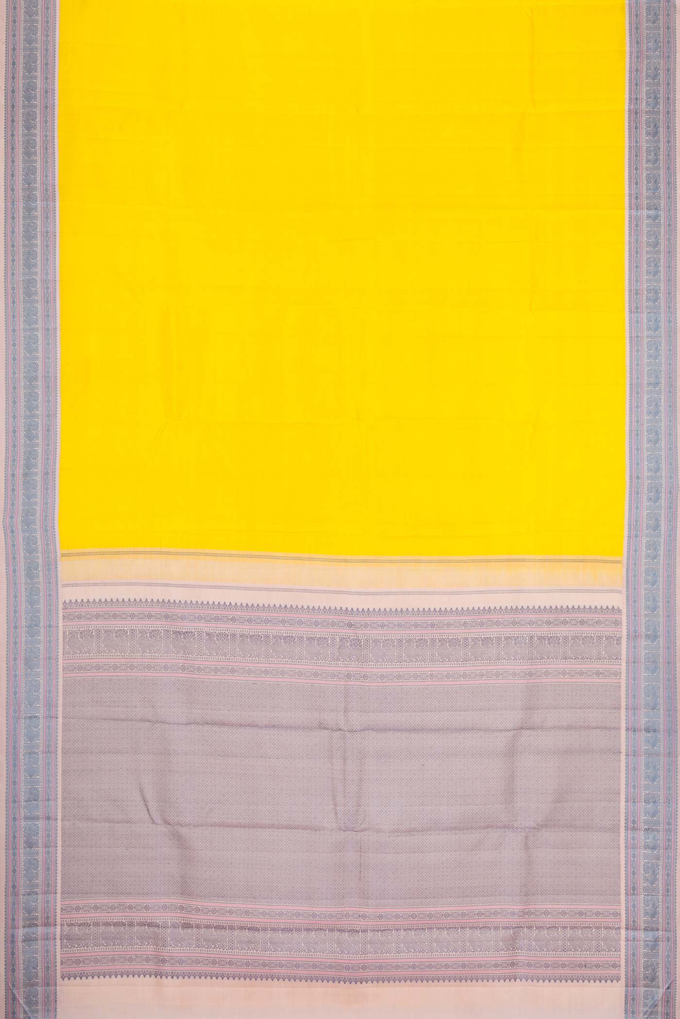 Yellow Kanjivaram Silk Saree - Image 6