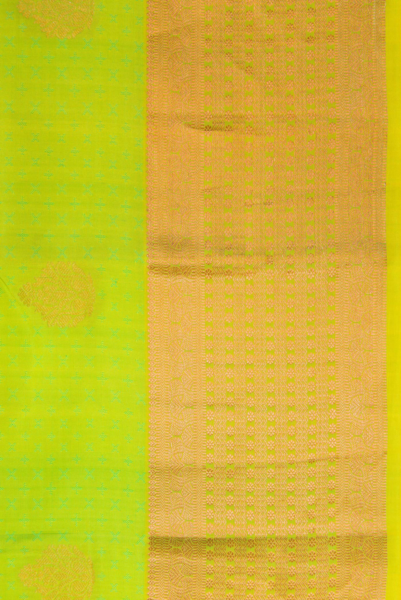 Parrot Green Kanchipuram Silk Saree - Image 3