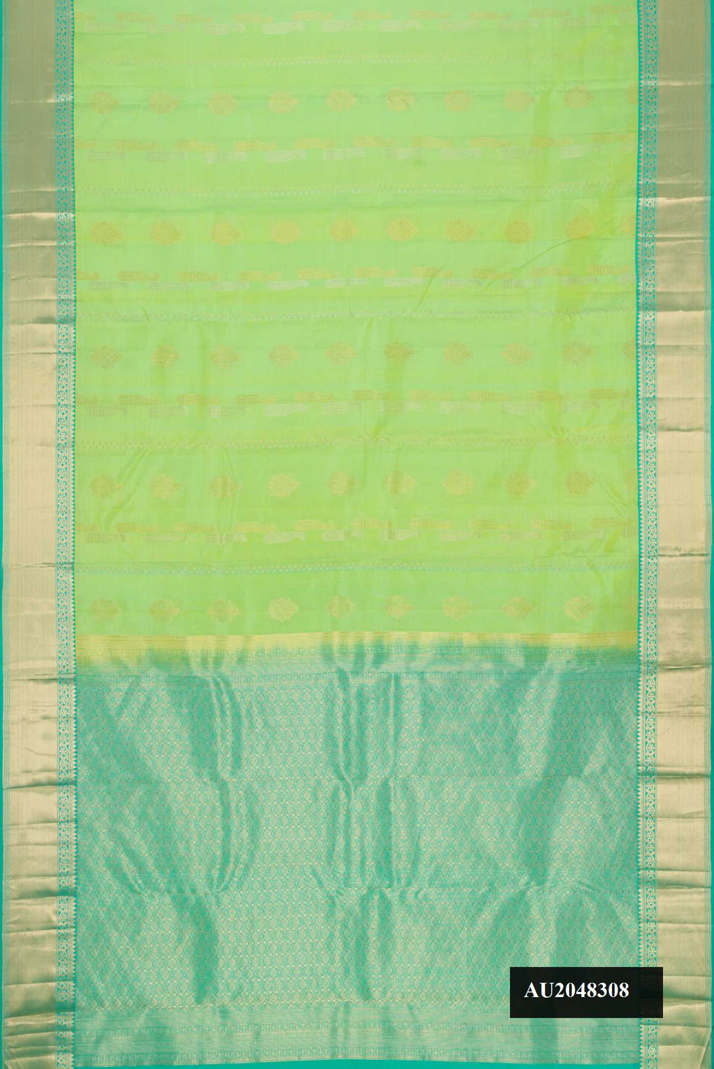 Parrot Green Dual Tone Kanchipuram Silk Saree