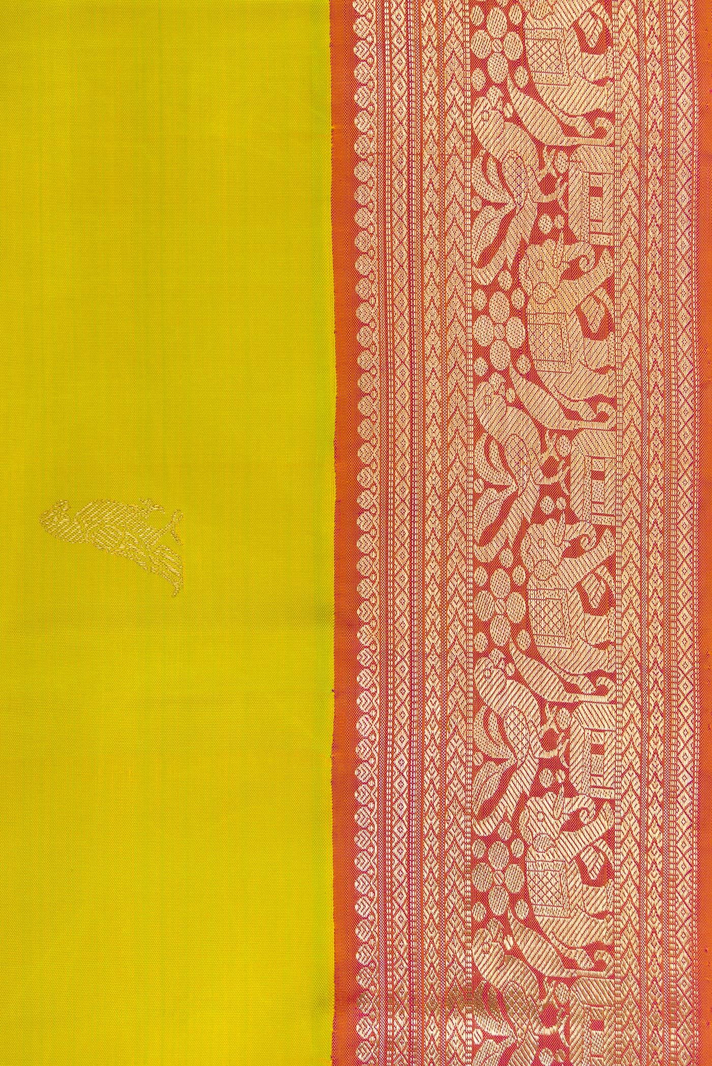 Parrot Green Kanchipuram Silk Saree - Image 3