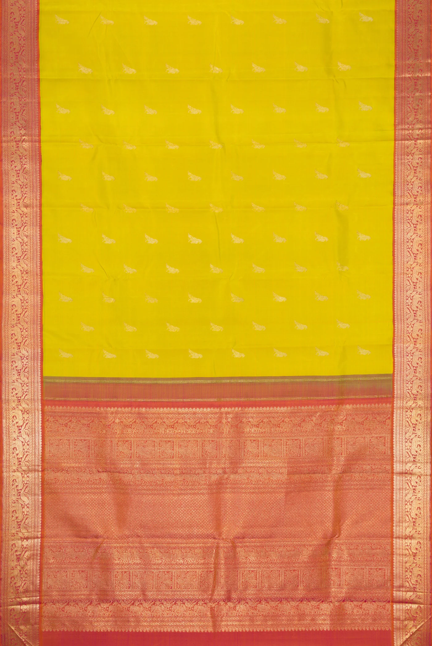 Parrot Green Kanchipuram Silk Saree - Image 6