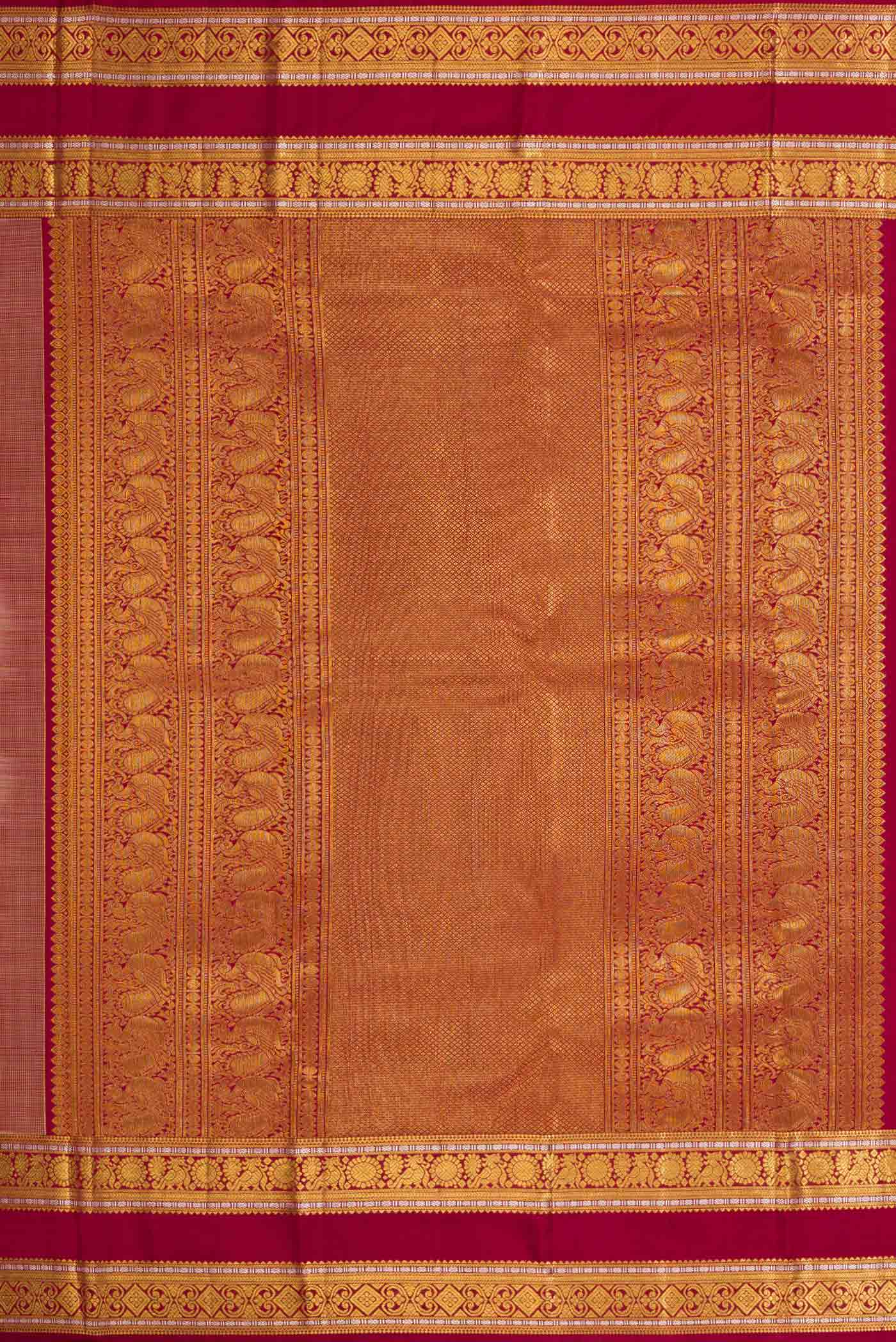 Lemon Yellow Kanchipuram Silk Saree - Image 7