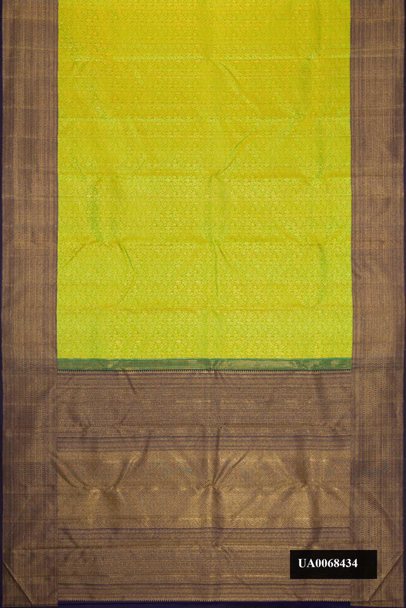 Parrot Green Dual Tone Kanchipuram Silk Saree