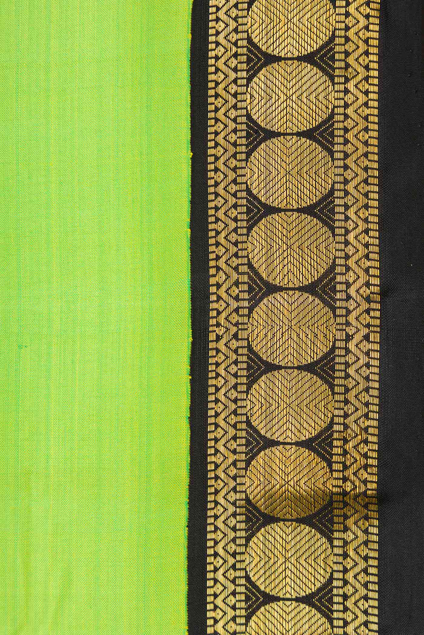 Parrot Green Dual Tone Kanjivaram Silk Saree - Image 3