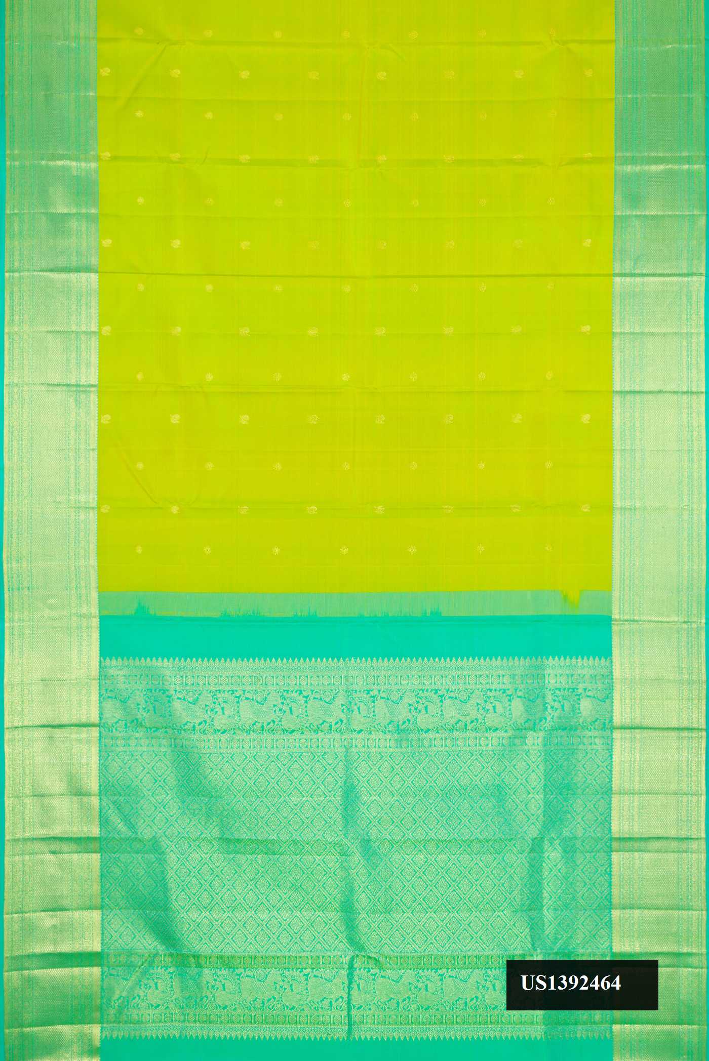 Parrot Green Dual Tone Kanchipuram Silk Saree