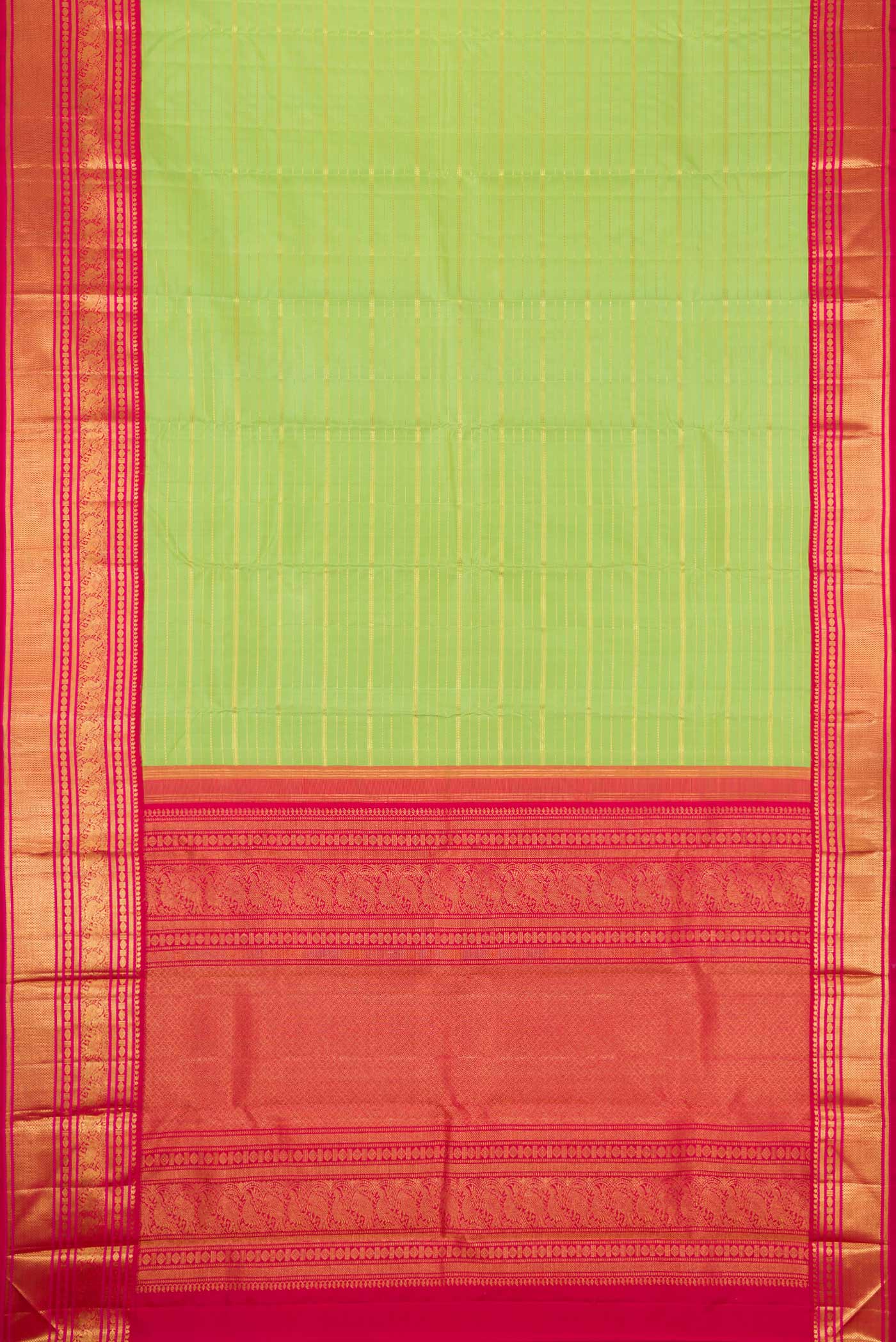 Green Kanchipuram Silk Saree - Image 6