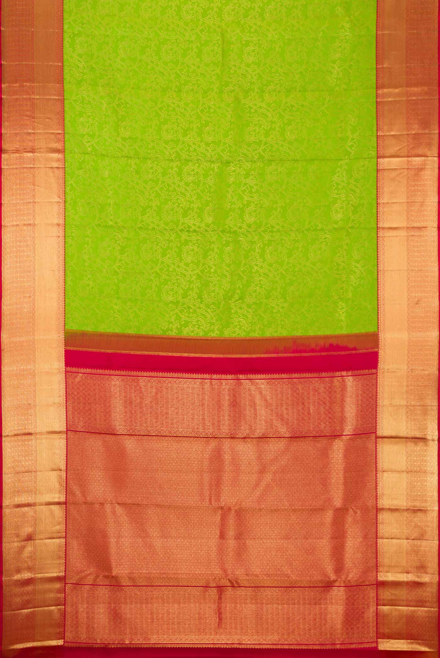 Parrot Green Kanchipuram Silk Saree - Image 6