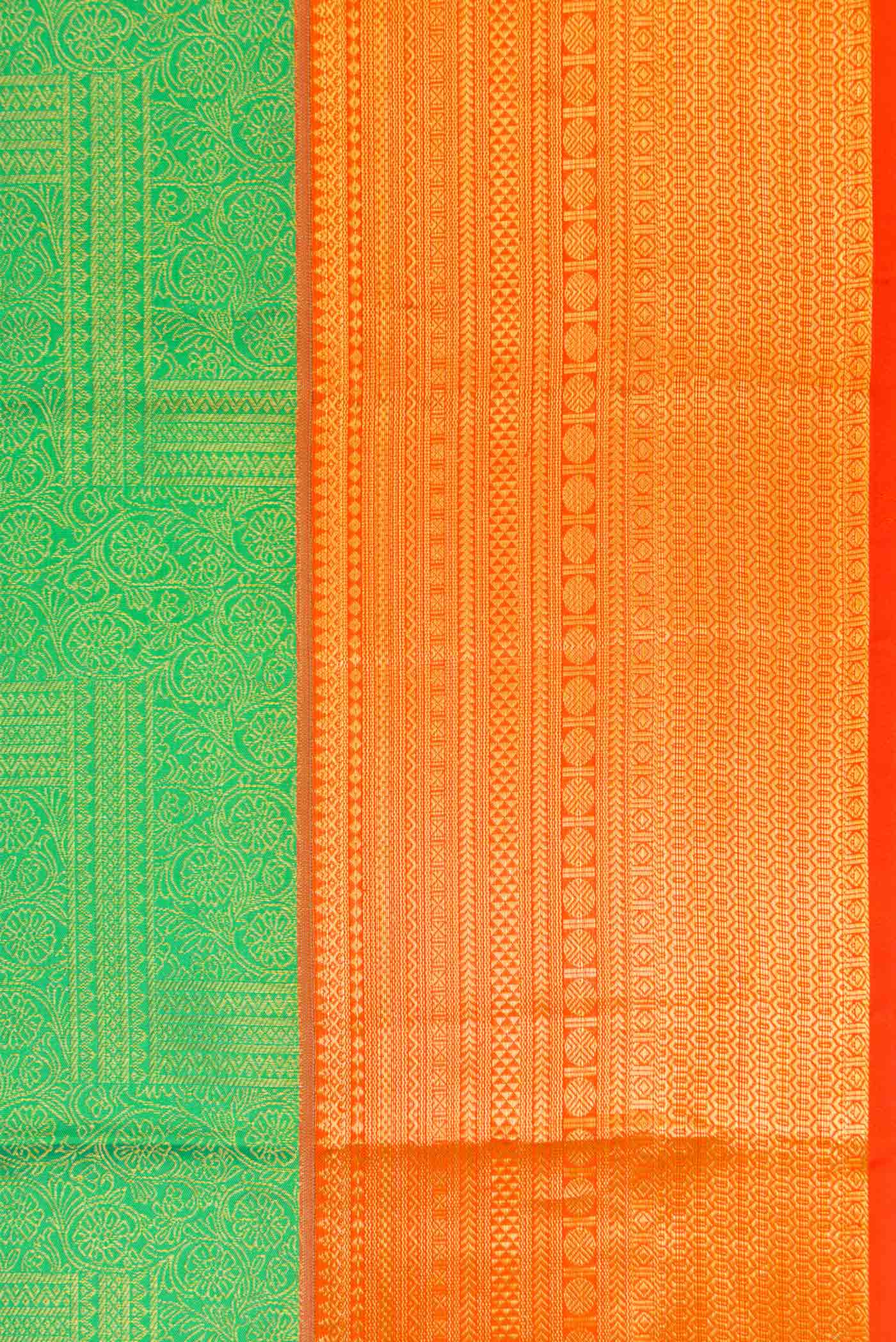 Green Kanchipuram Silk Saree - Image 3