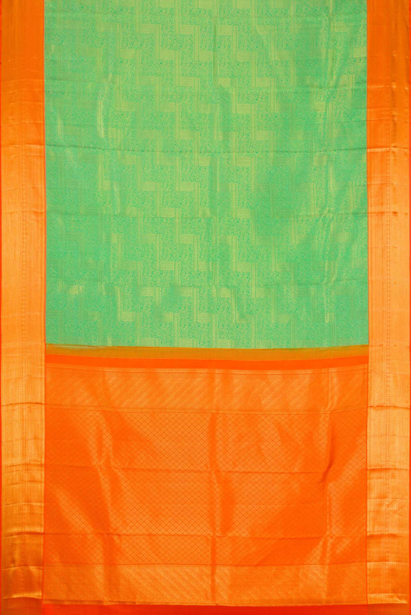 Green Kanchipuram Silk Saree - Image 6