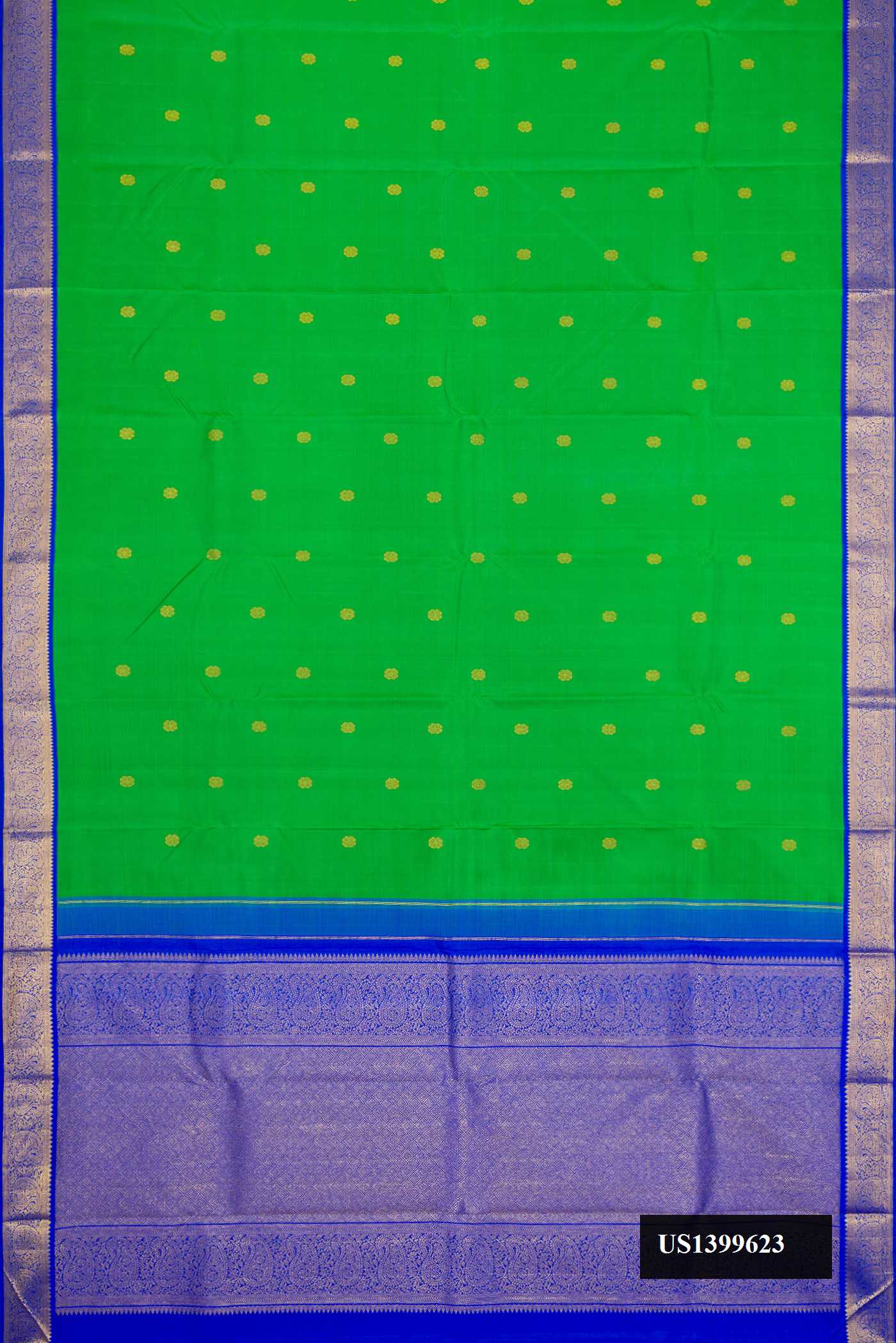 Parrot Green Dual Tone Kanchipuram Silk Saree