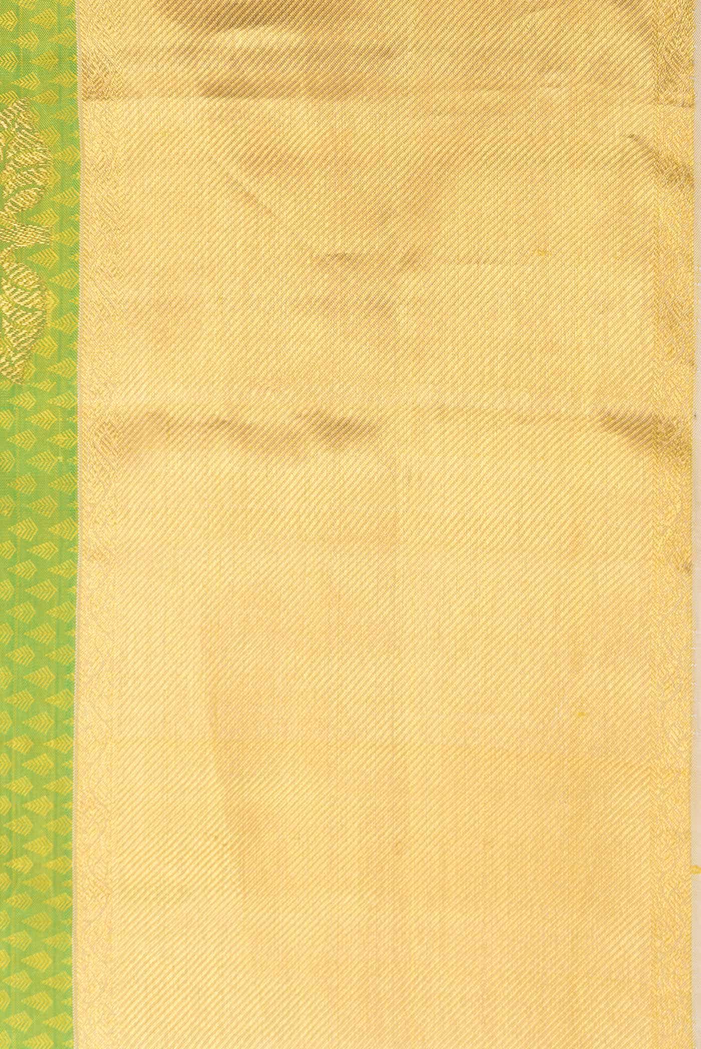 Parrot Green Dual Tone Kanchipuram Silk Saree - Image 5