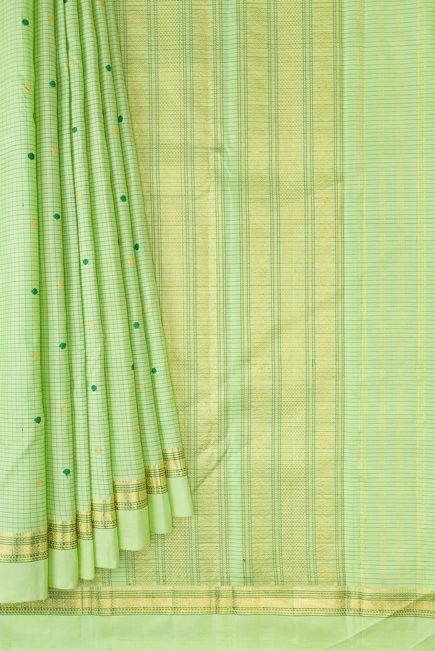 Pista Green Kanjivaram Silk Saree - Image 4