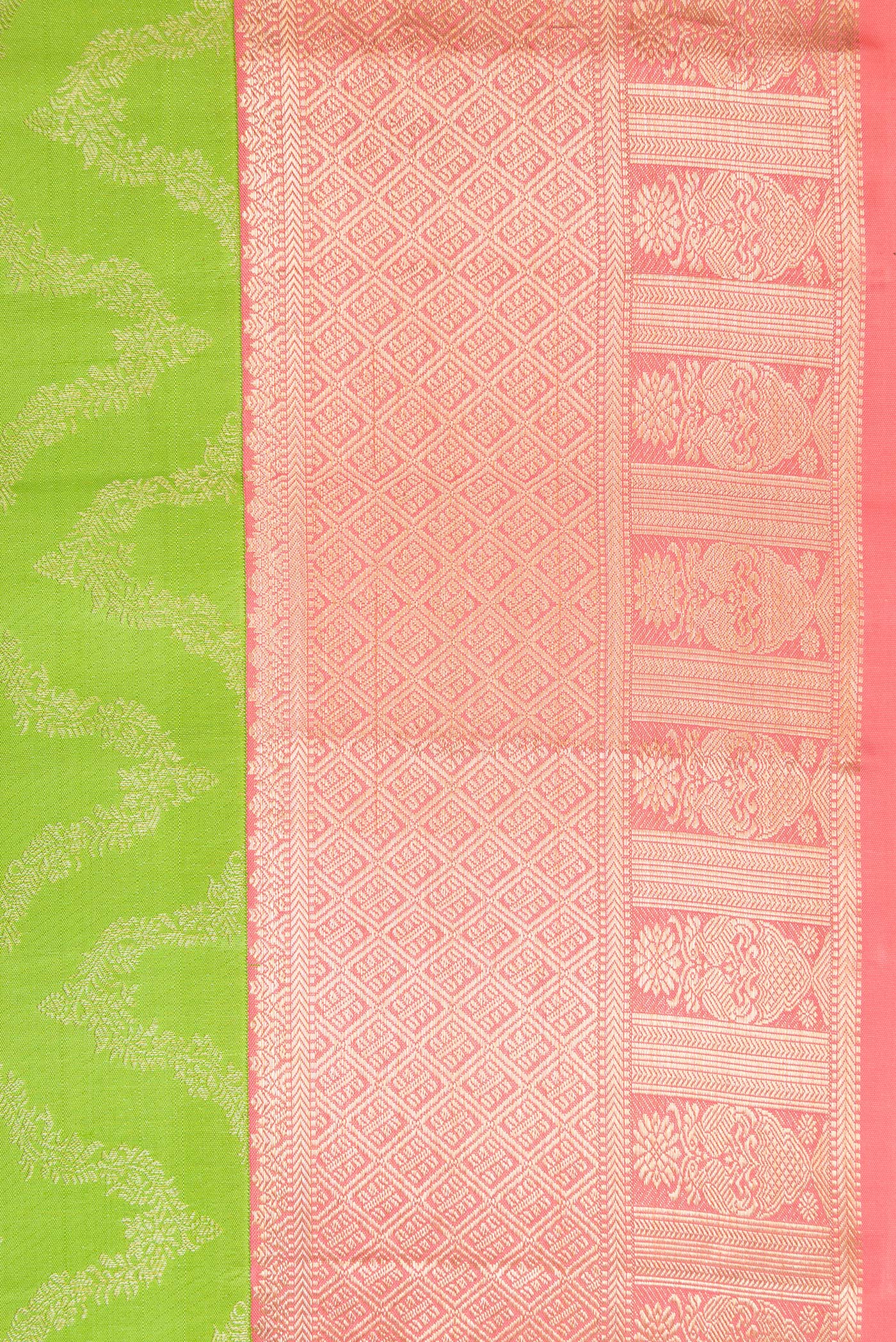 Parrot Green Kanjivaram Silk Saree - Image 3