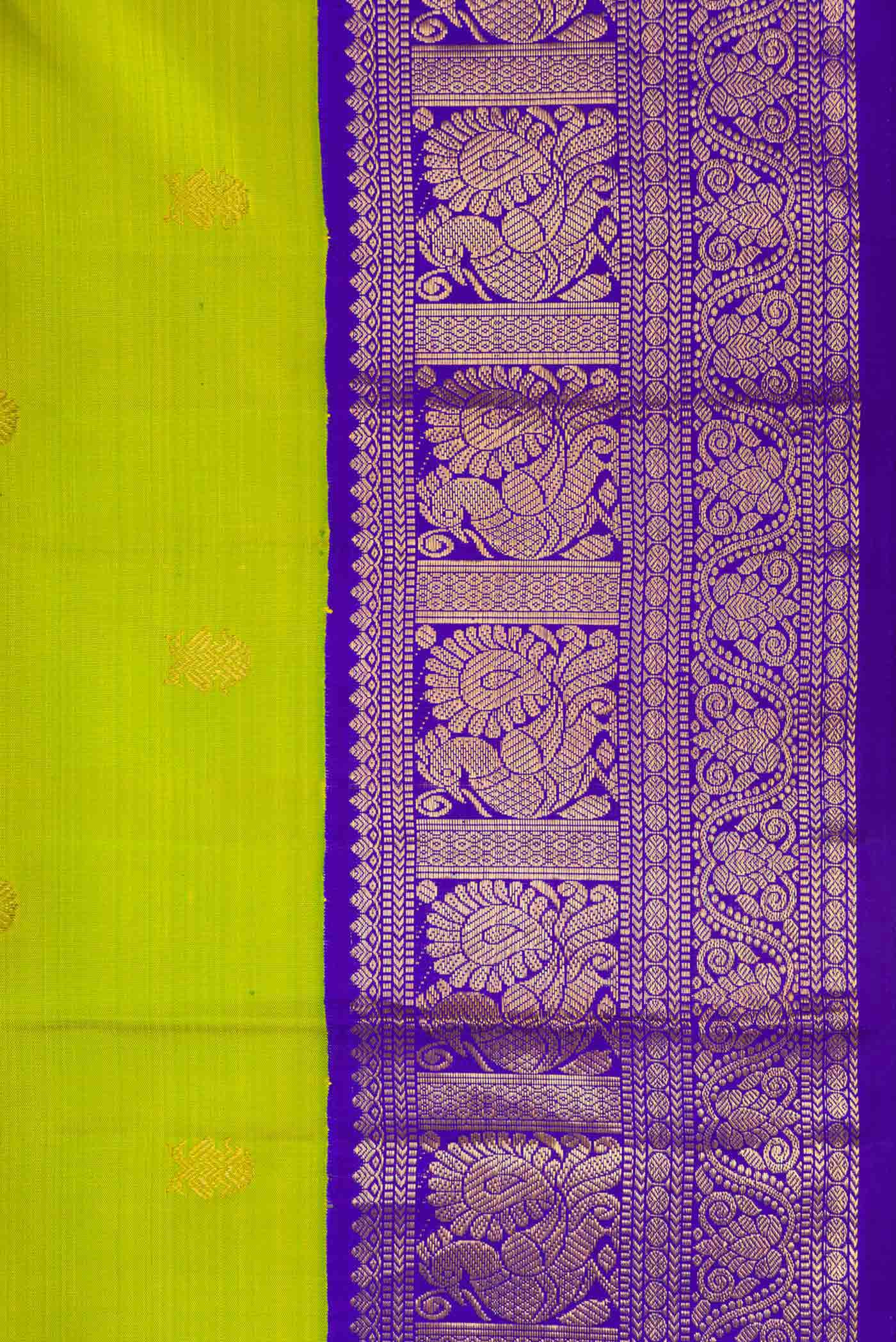 Parrot Green Kanjivaram Silk Saree - Image 3