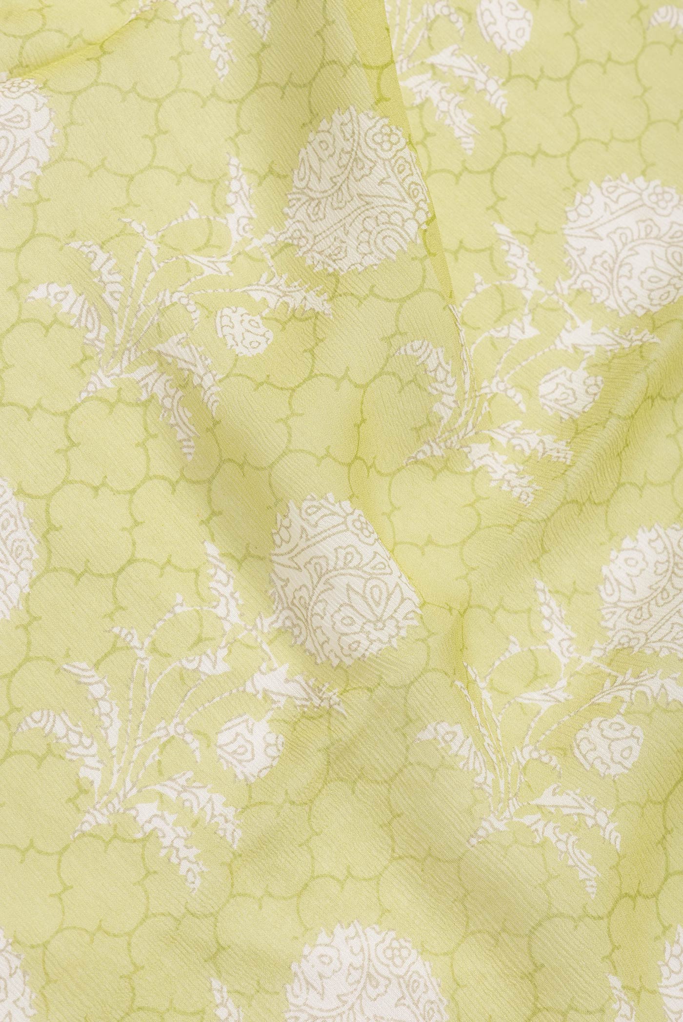 Light Green Mysore Chiffon Saree - Image 2