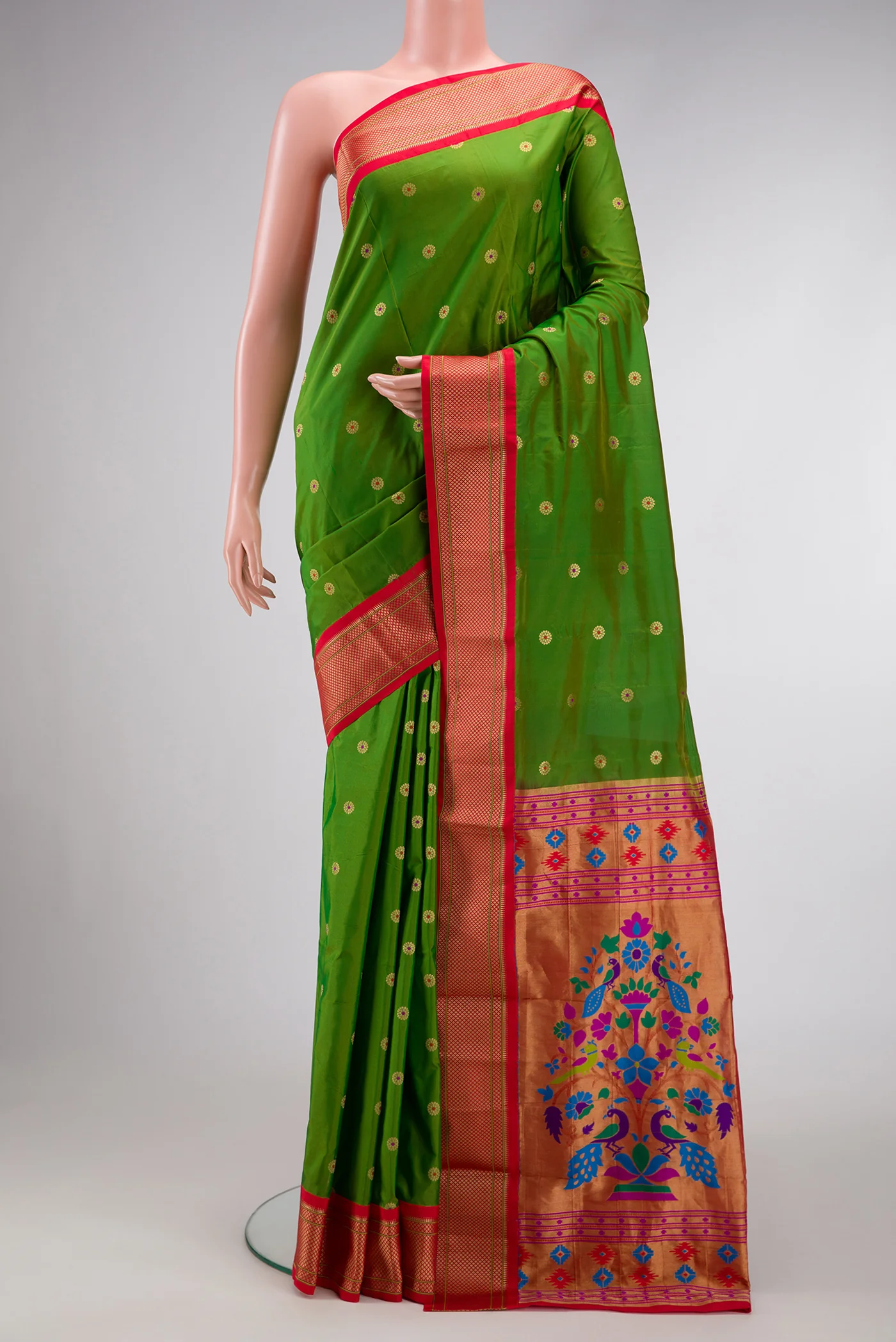 Green Blended Paithani Silk Saree