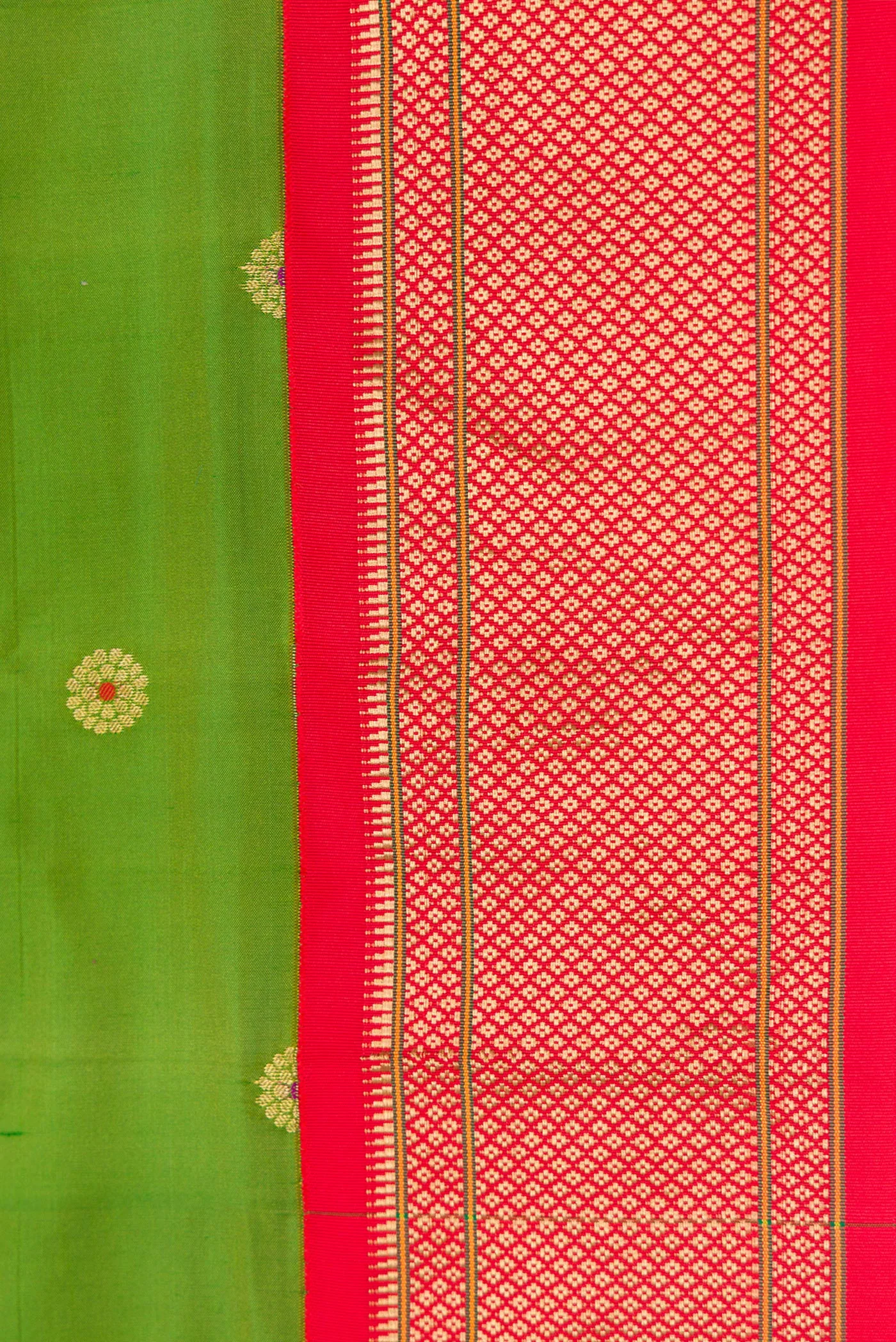 Green Blended Paithani Silk Saree - Image 3