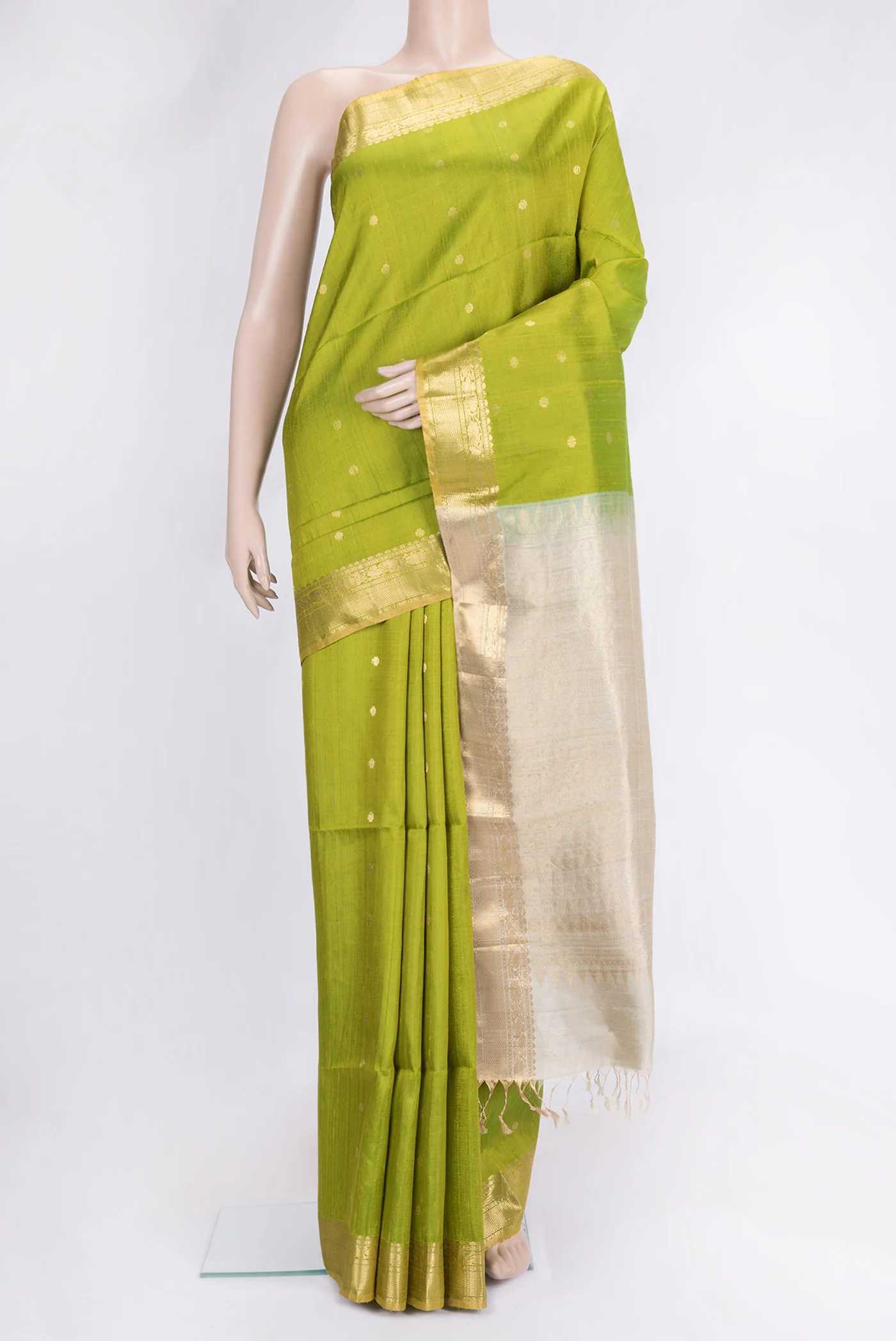 Green Raw Silk Saree