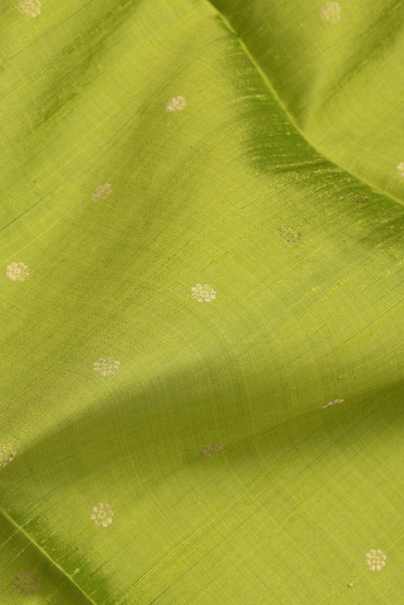 Parrot Green Raw Silk Saree - Image 2