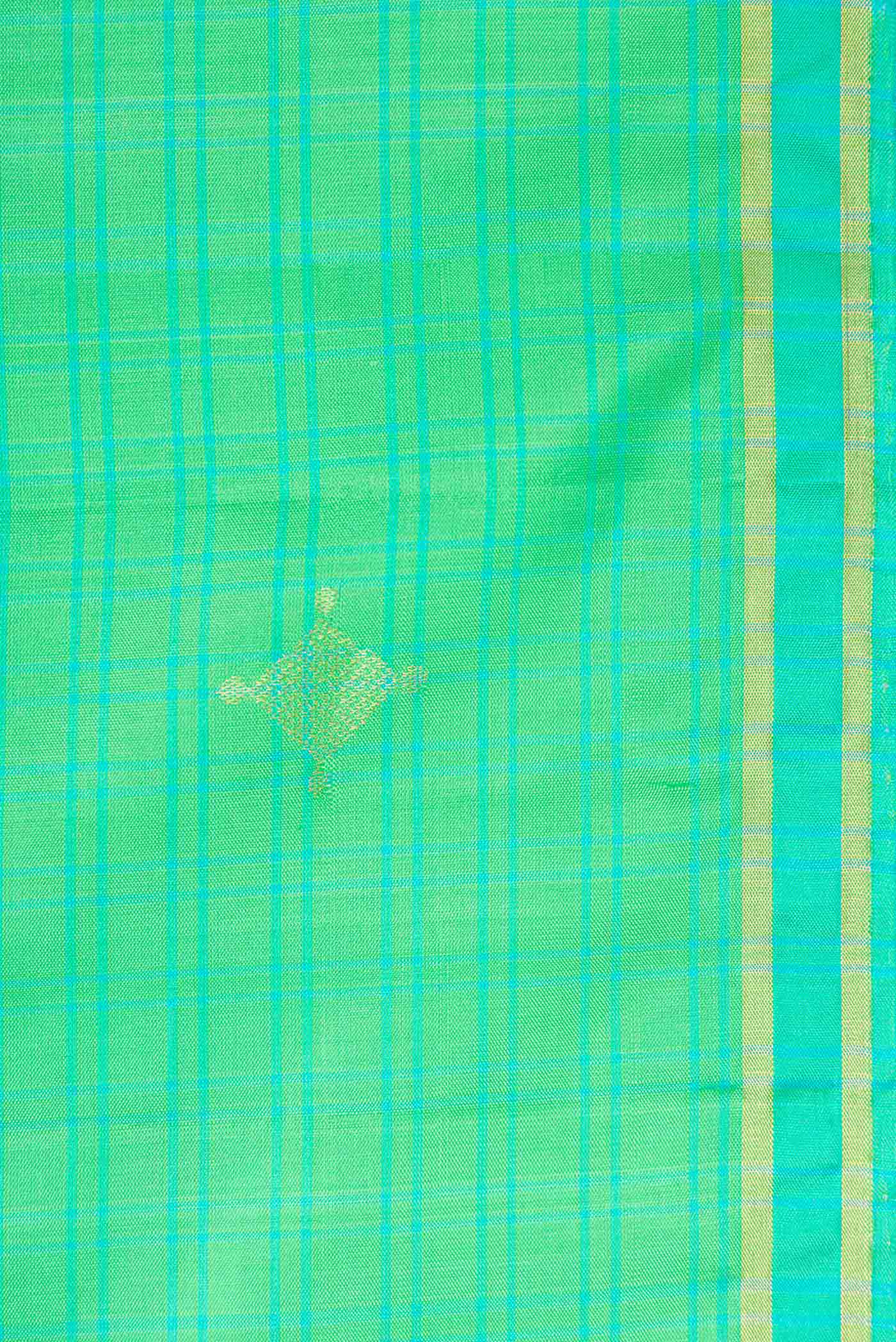 Sea Green Soft Silk Saree - Image 3