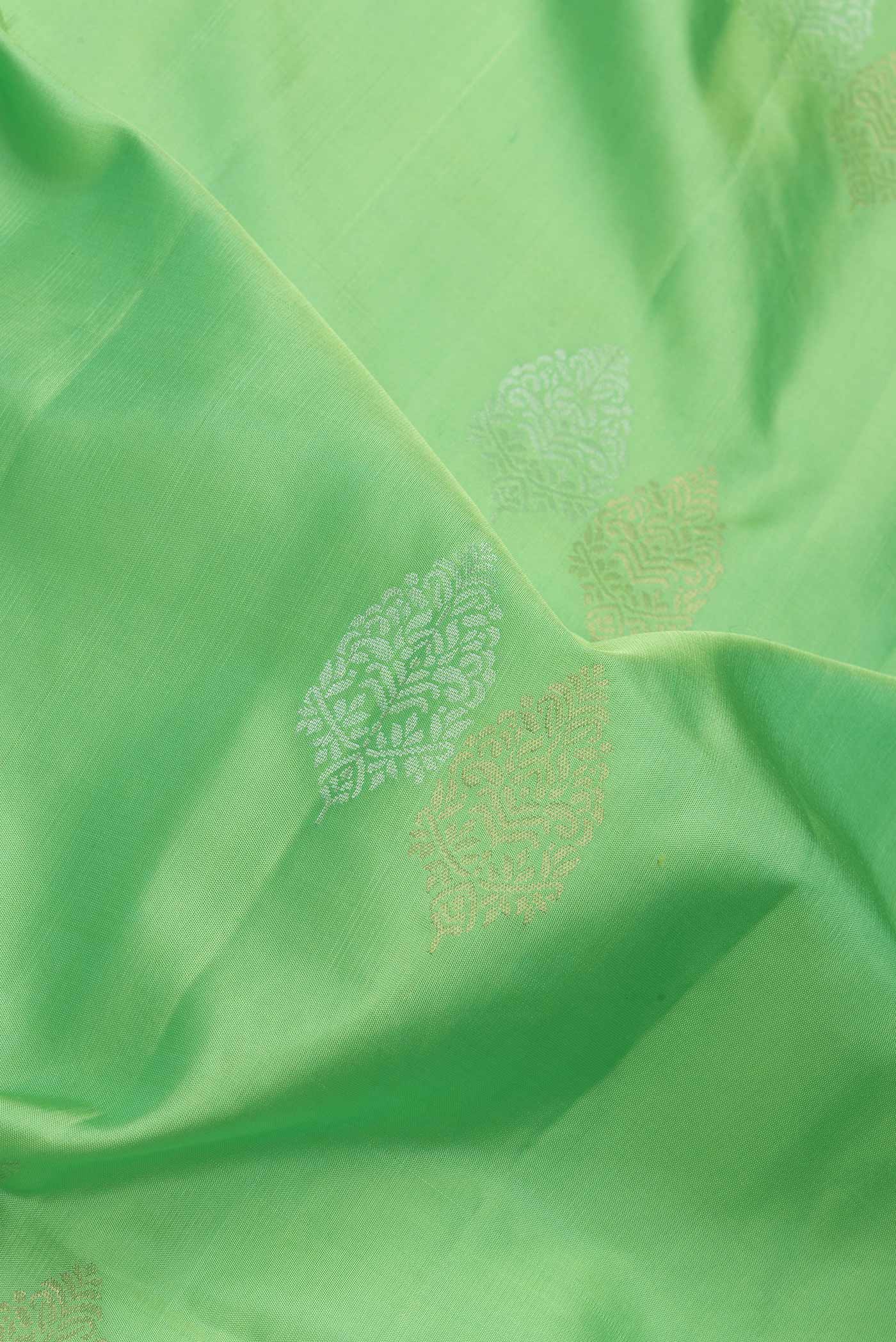 Pista Green Soft Silk Saree - Image 2